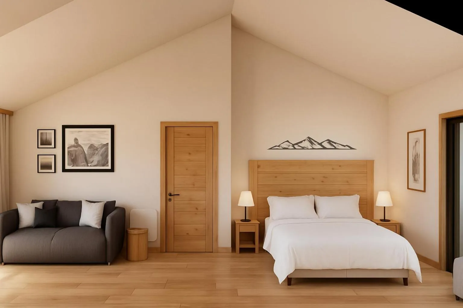 Photo of the whole room, Bed in Residence Les Coupoles