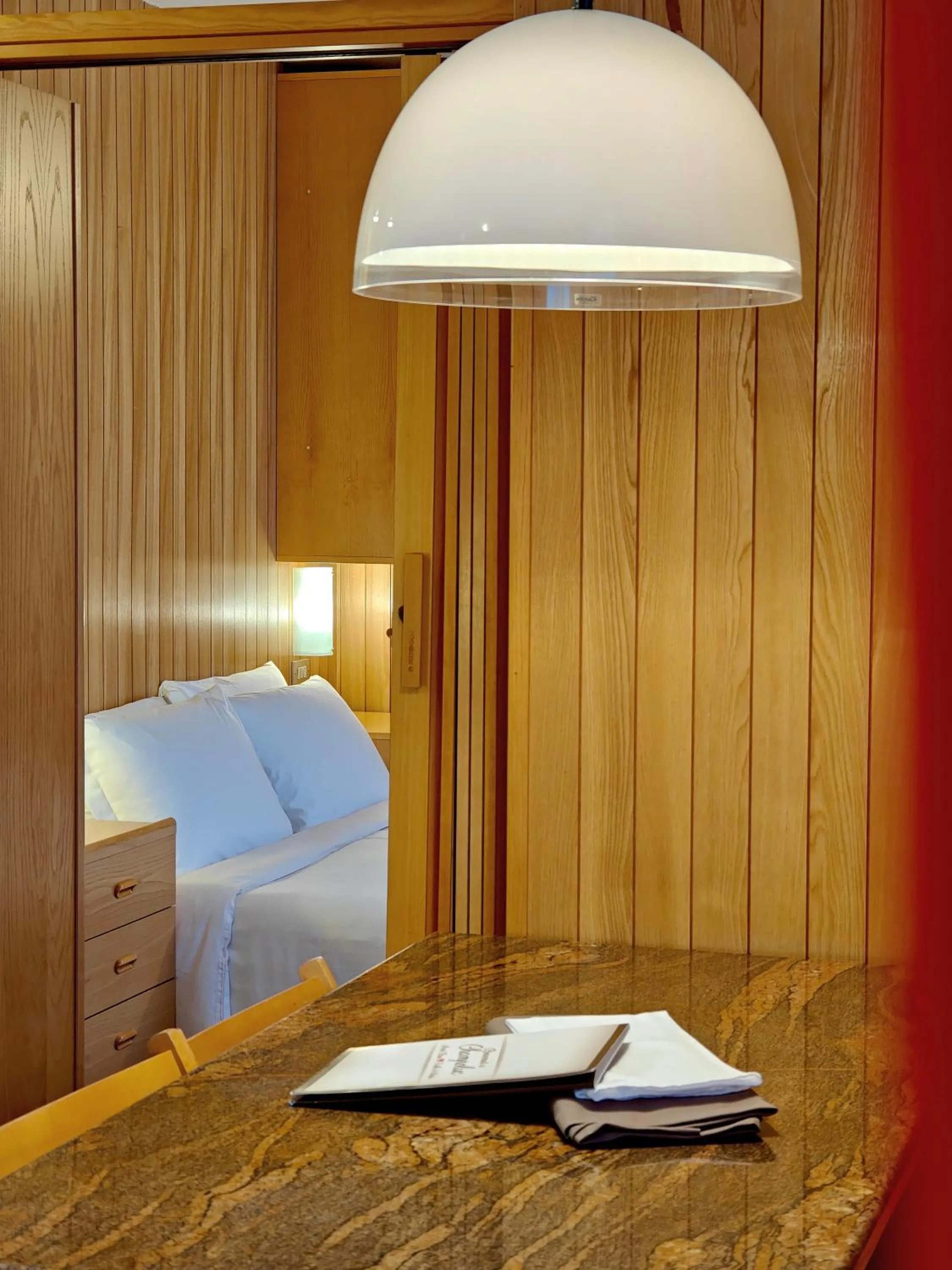 Dining area, Bed in Residence Les Coupoles