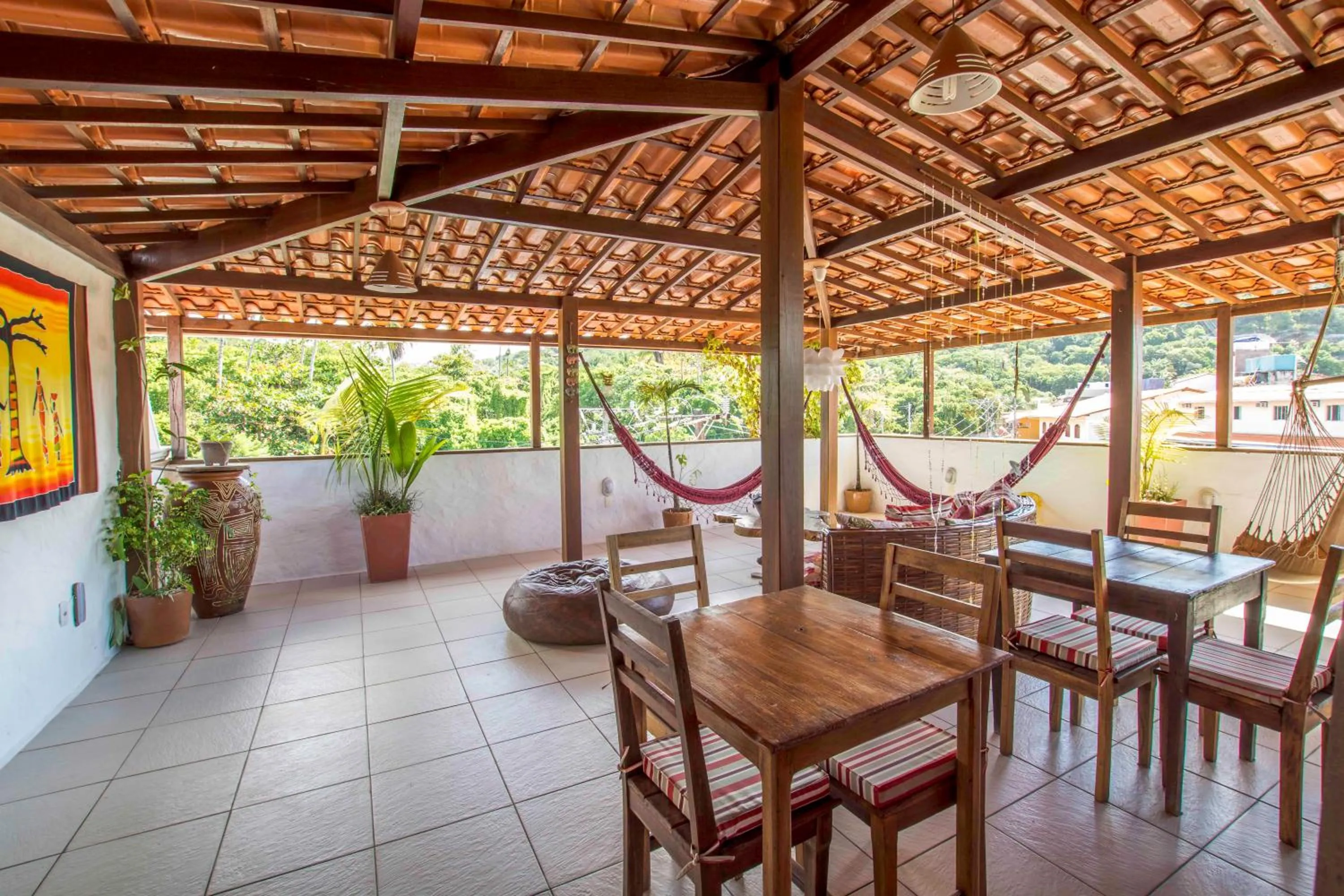 Seating area in Pousada Borboleta