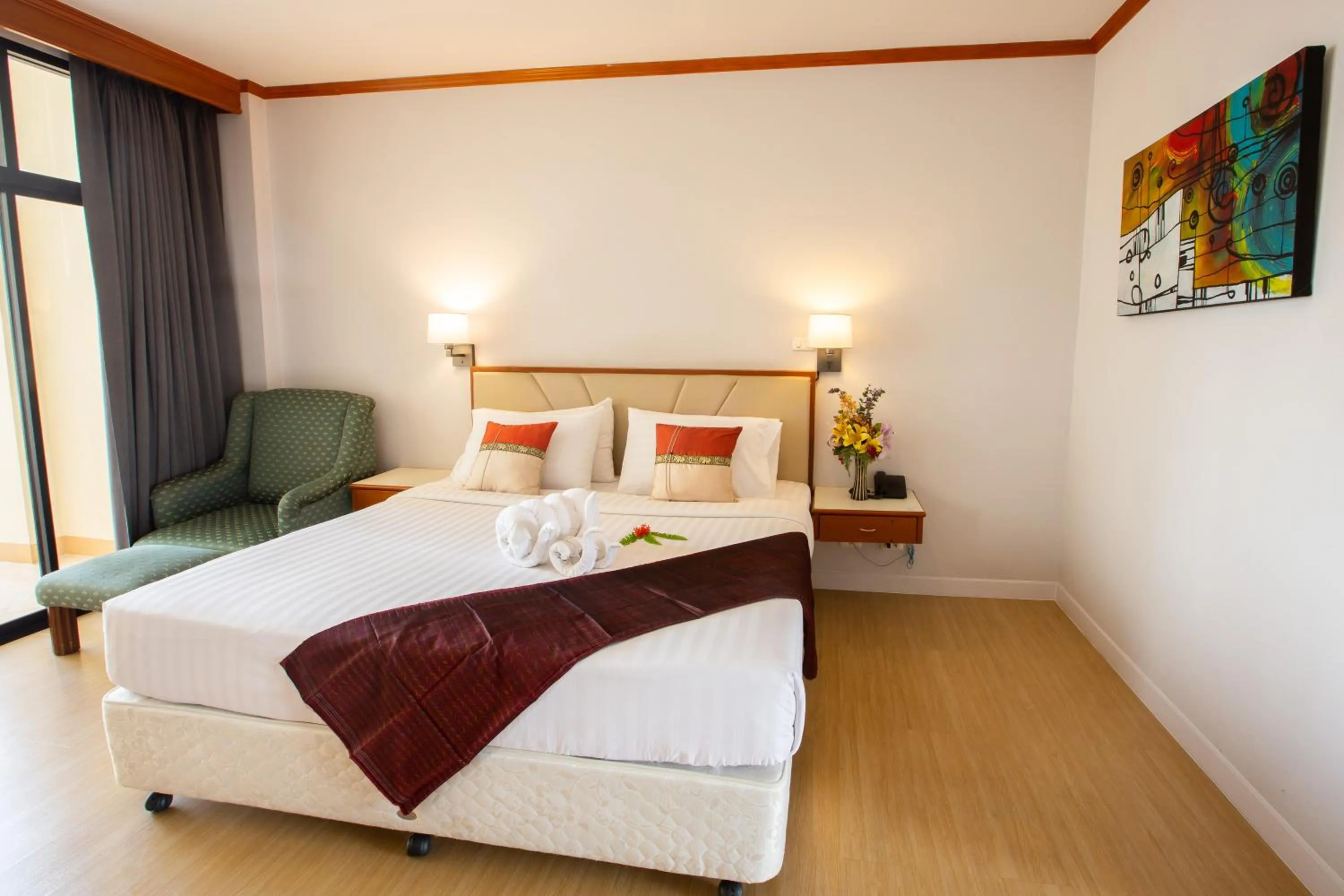 Bed in Surin Majestic Hotel