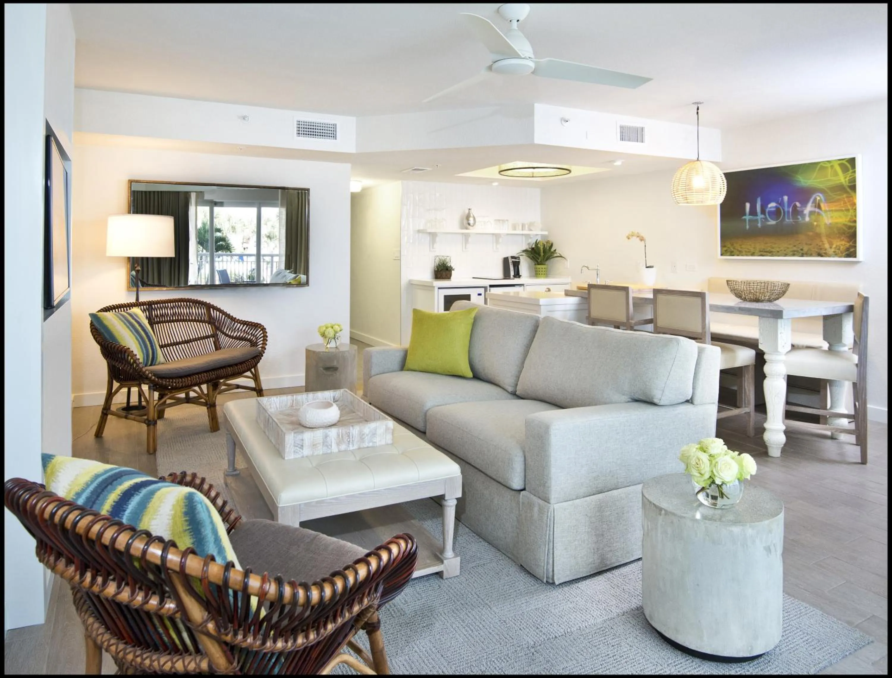 Seating area in Beach House Suites by the Don CeSar