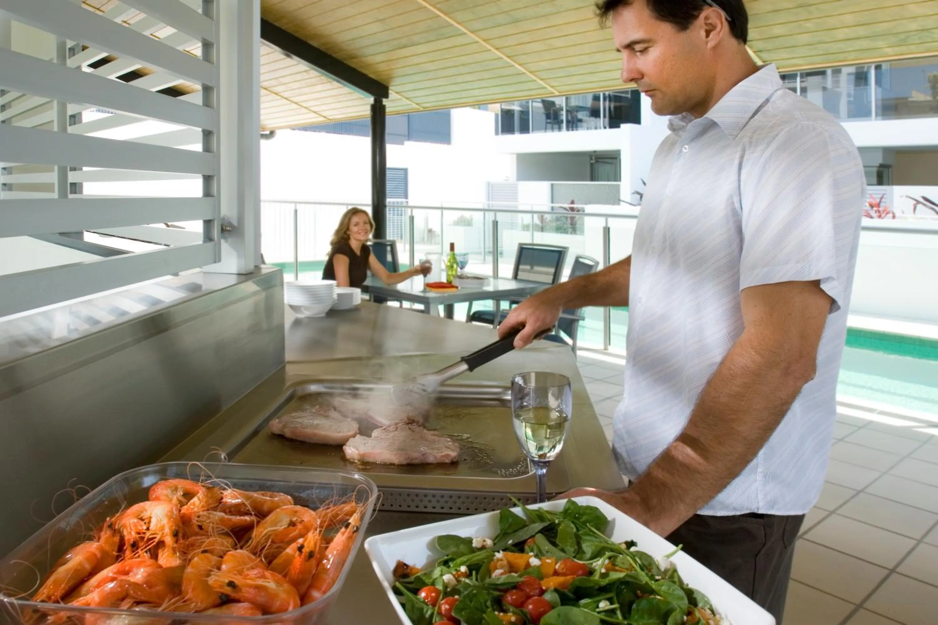 BBQ facilities in Coolum Seaside Apartments
