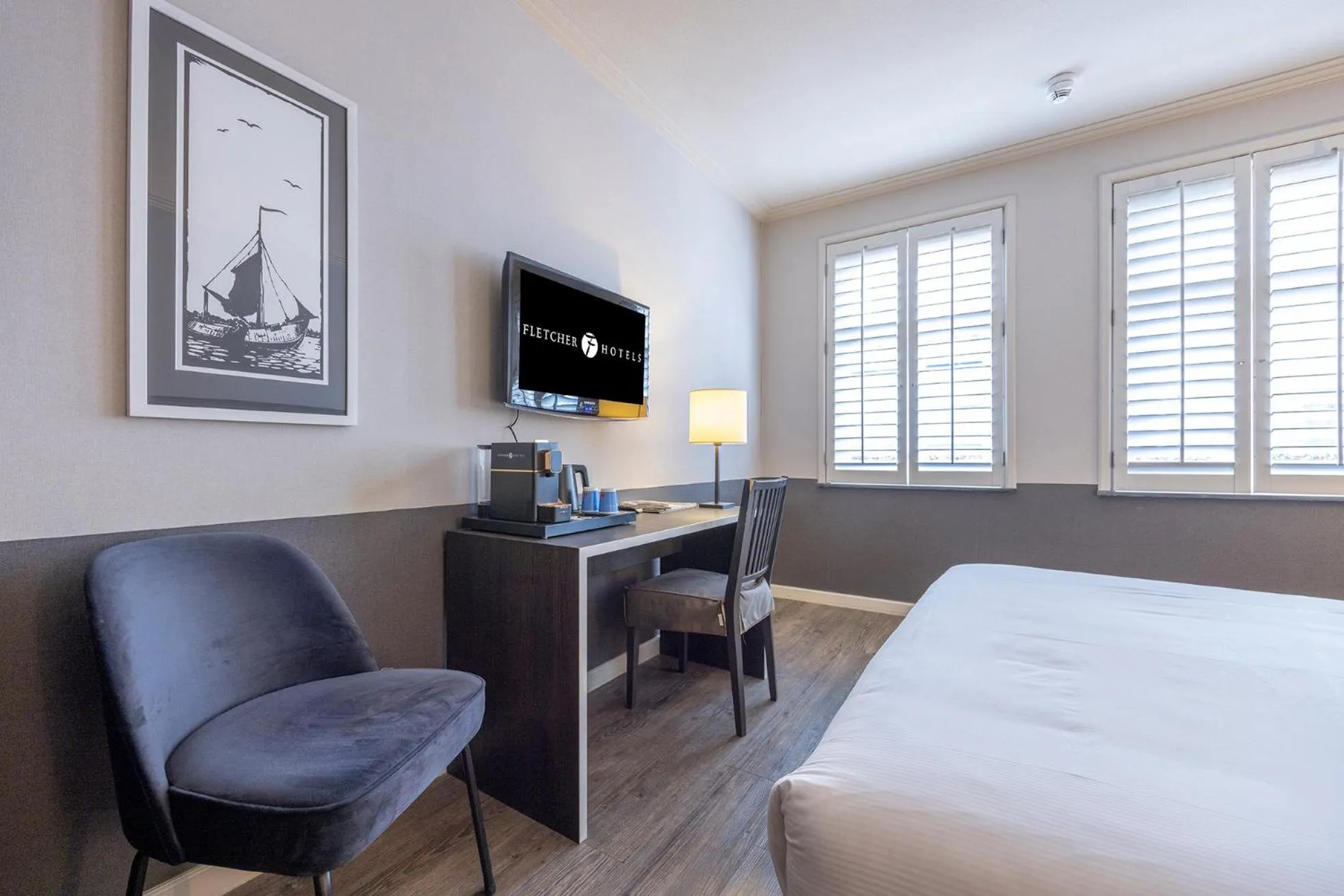 Bedroom, Bed in Fletcher Hotel - Restaurant Nautisch Kwartier