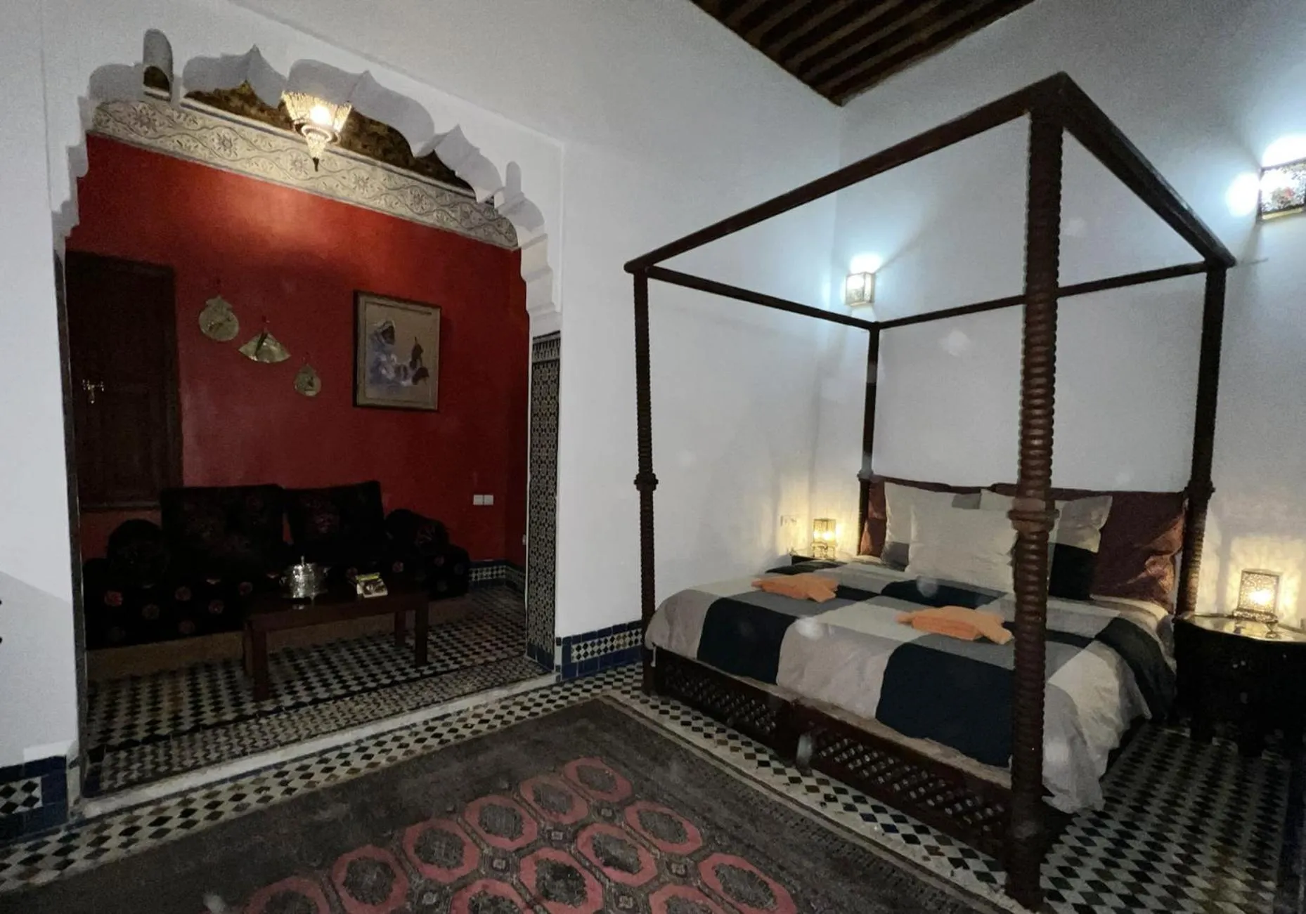 Bed in Riad Dezayn
