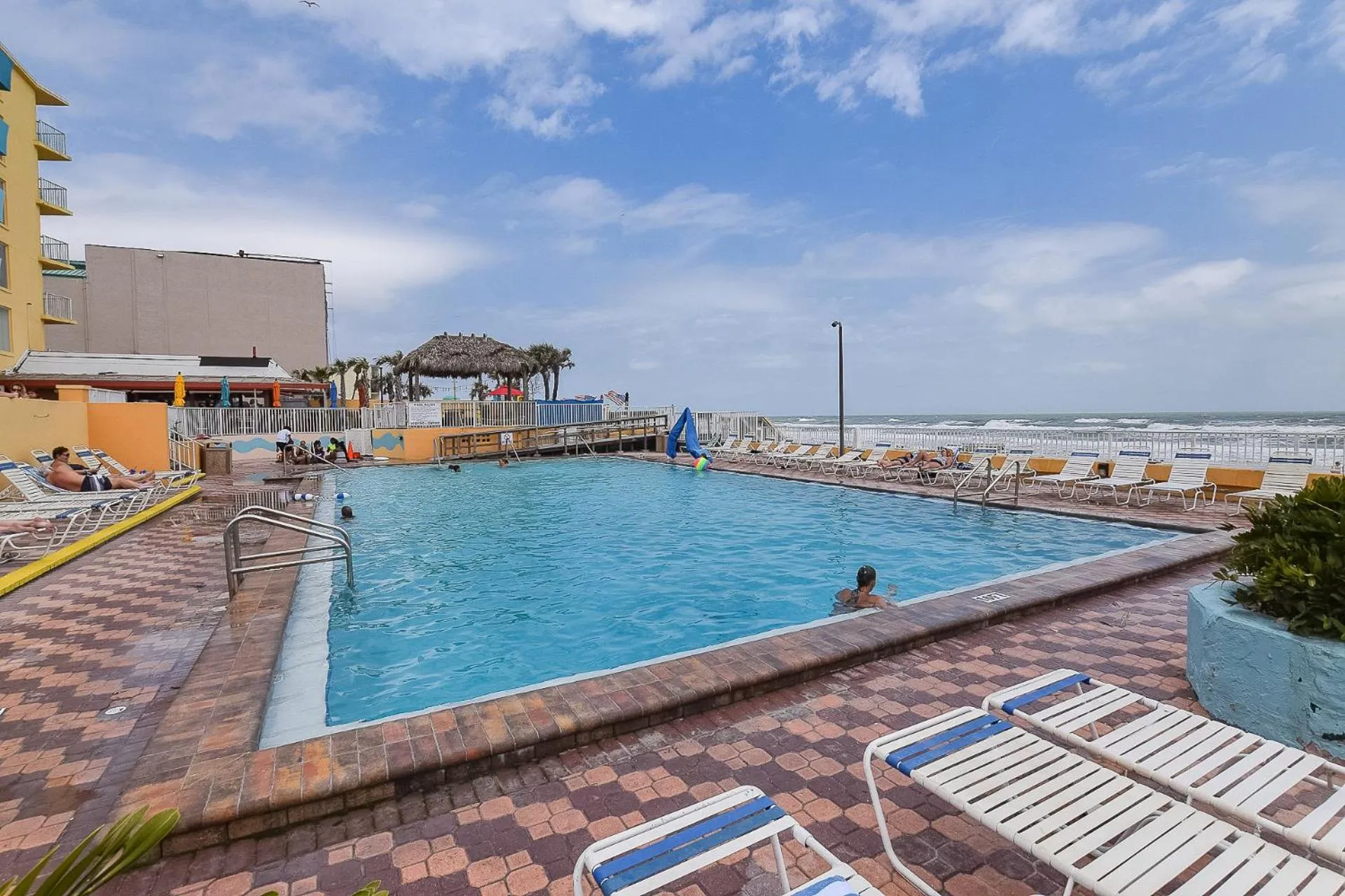Pool view in Daytona Beach studio condo with beautiful Ocean view