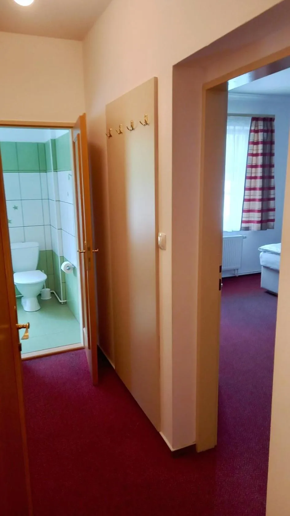 Bathroom, Bed in Hotel Hradec