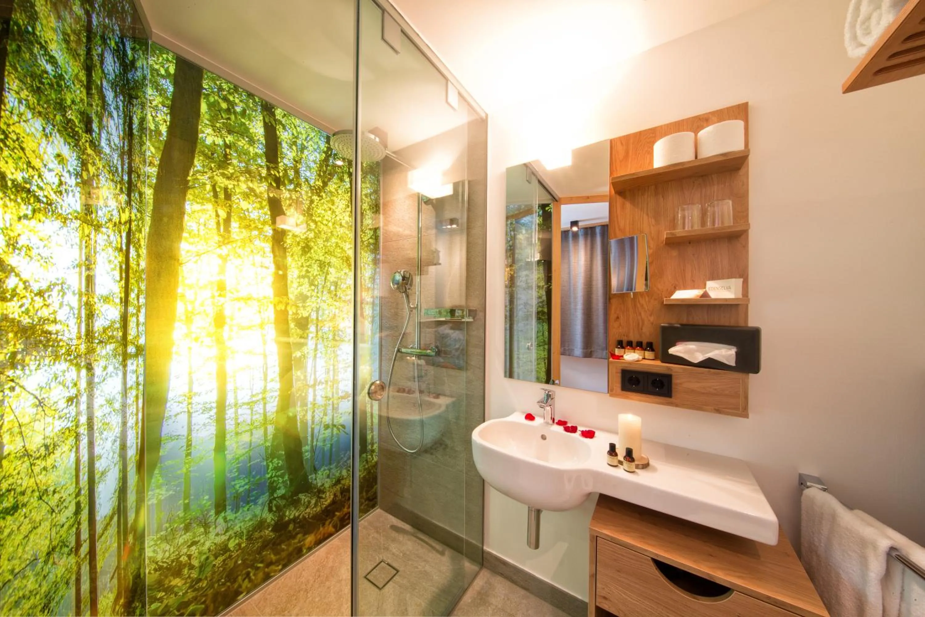 Shower in Mountain Design Hotel Eden Selva