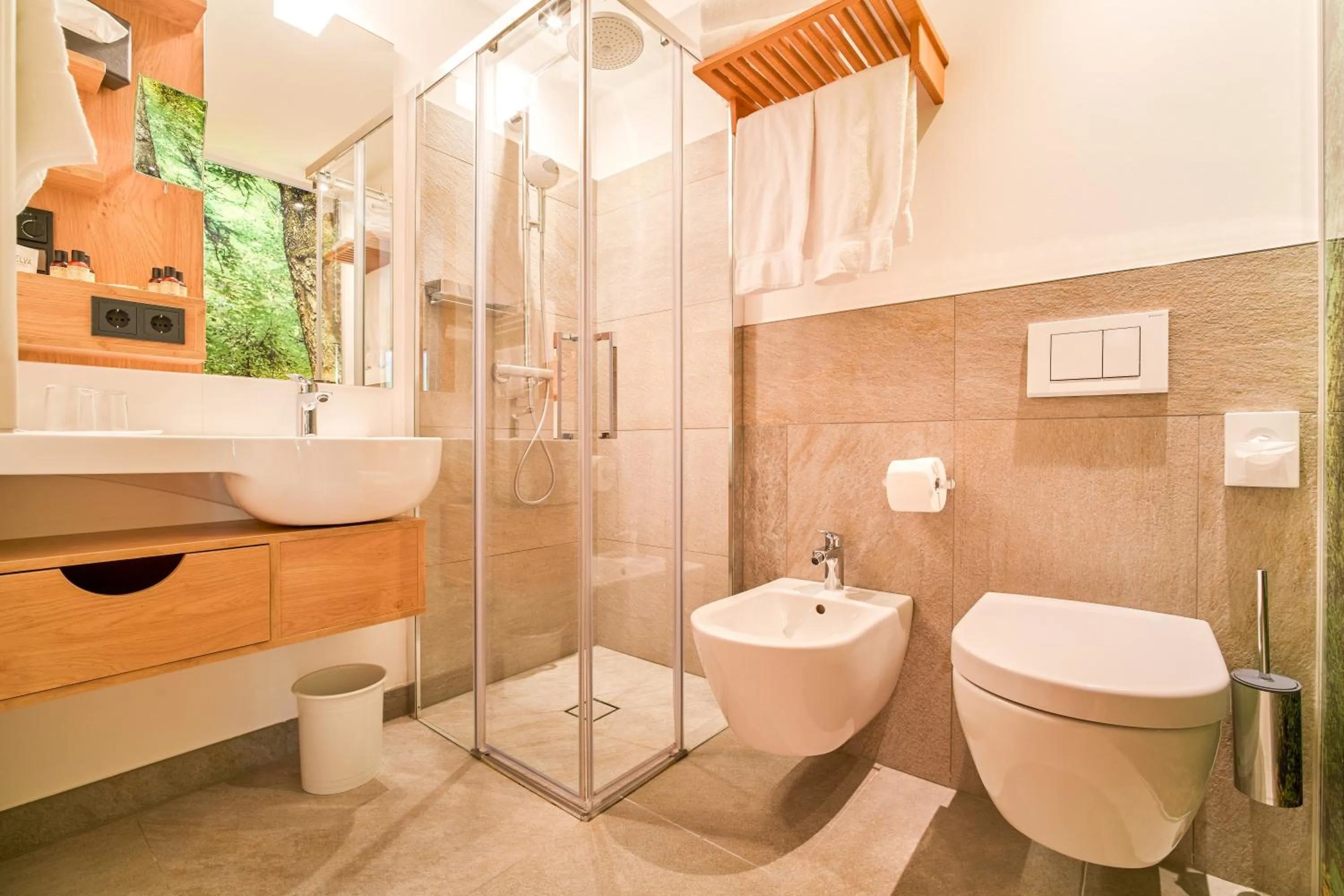 Shower in Mountain Design Hotel Eden Selva
