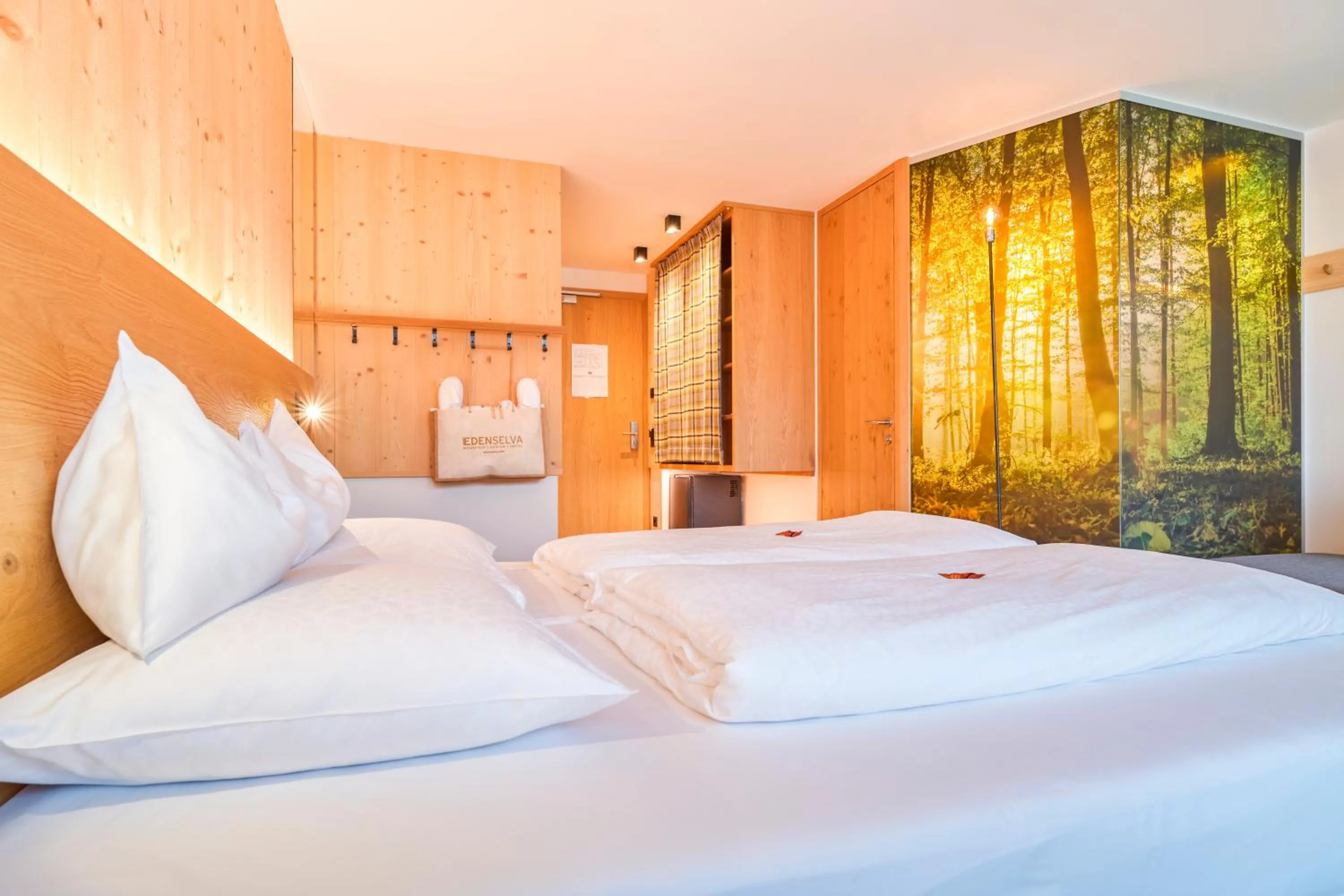 Bed in Mountain Design Hotel Eden Selva