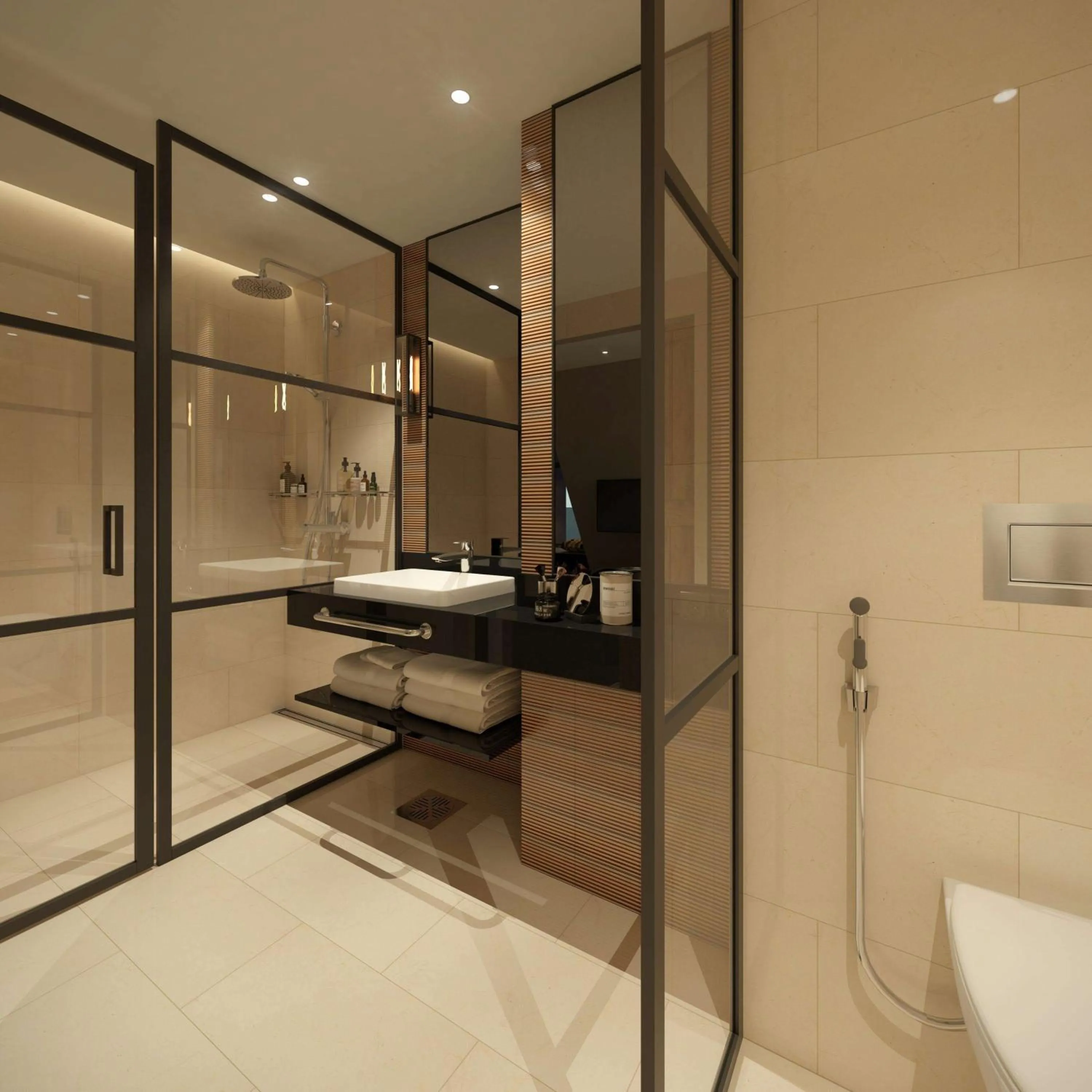 Bathroom in Scandic Hamburger Börs