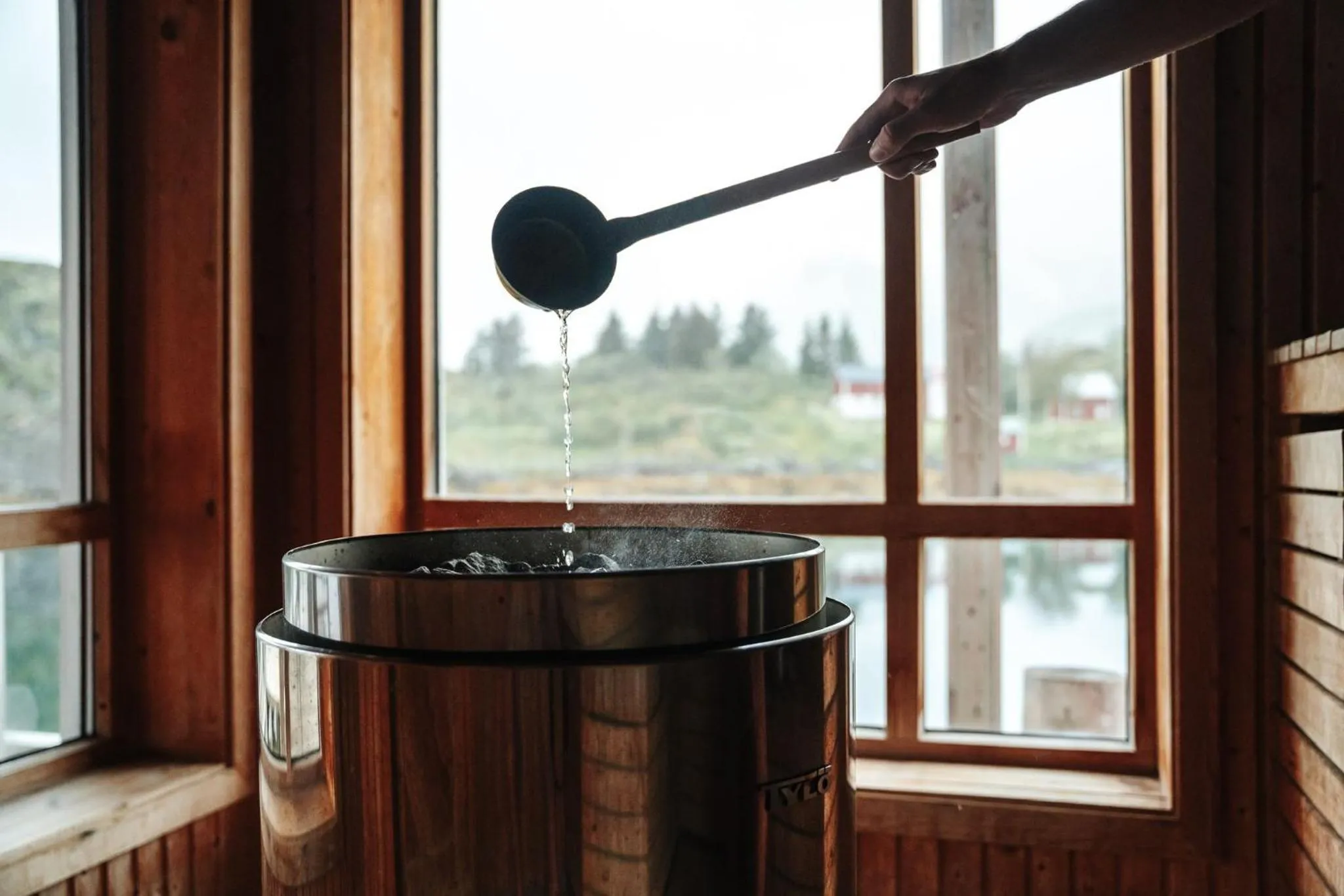 Sauna in Nyvågar Rorbuhotell - by Classic Norway Hotels