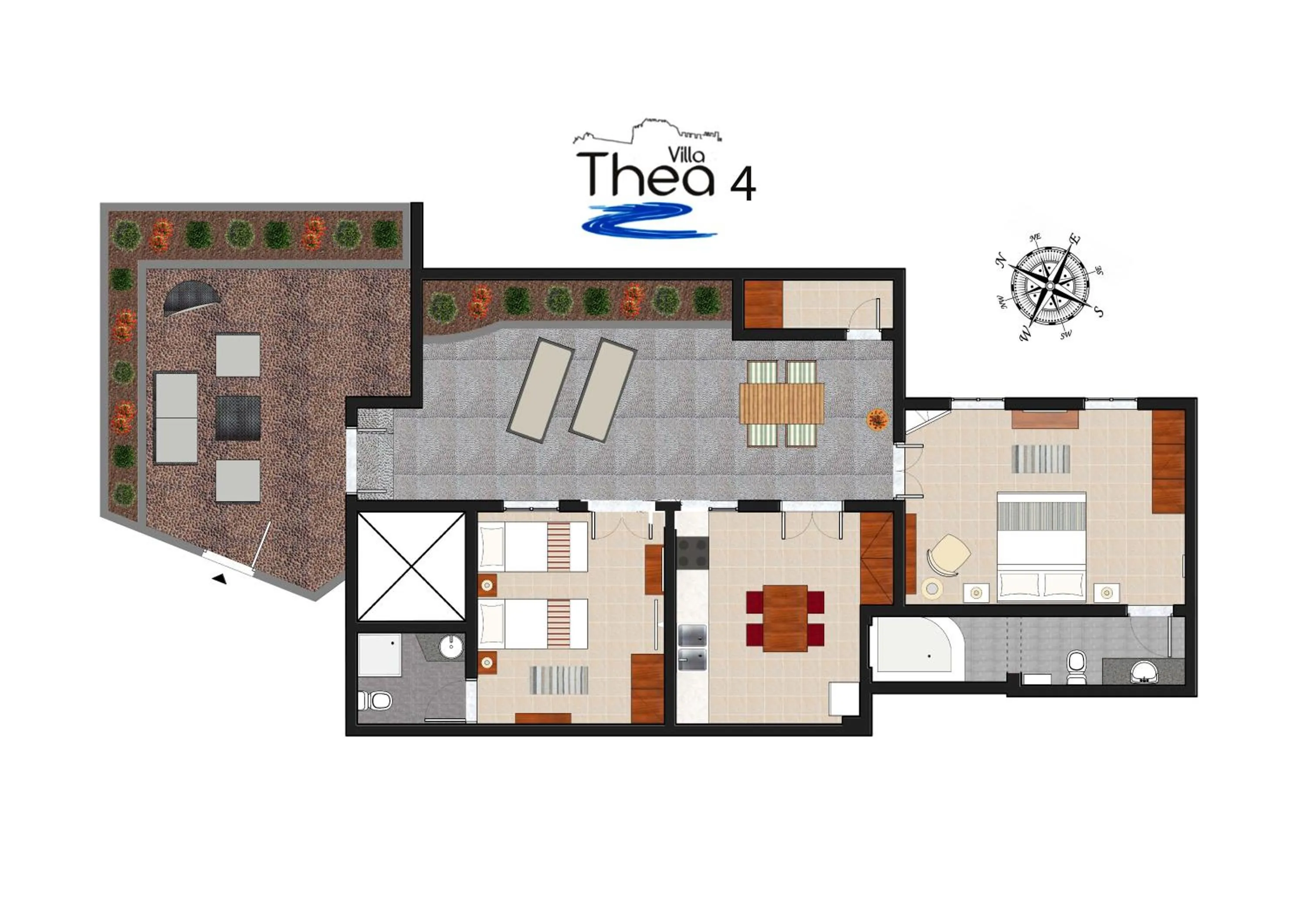 Floor plan in Thea Villas and Suite
