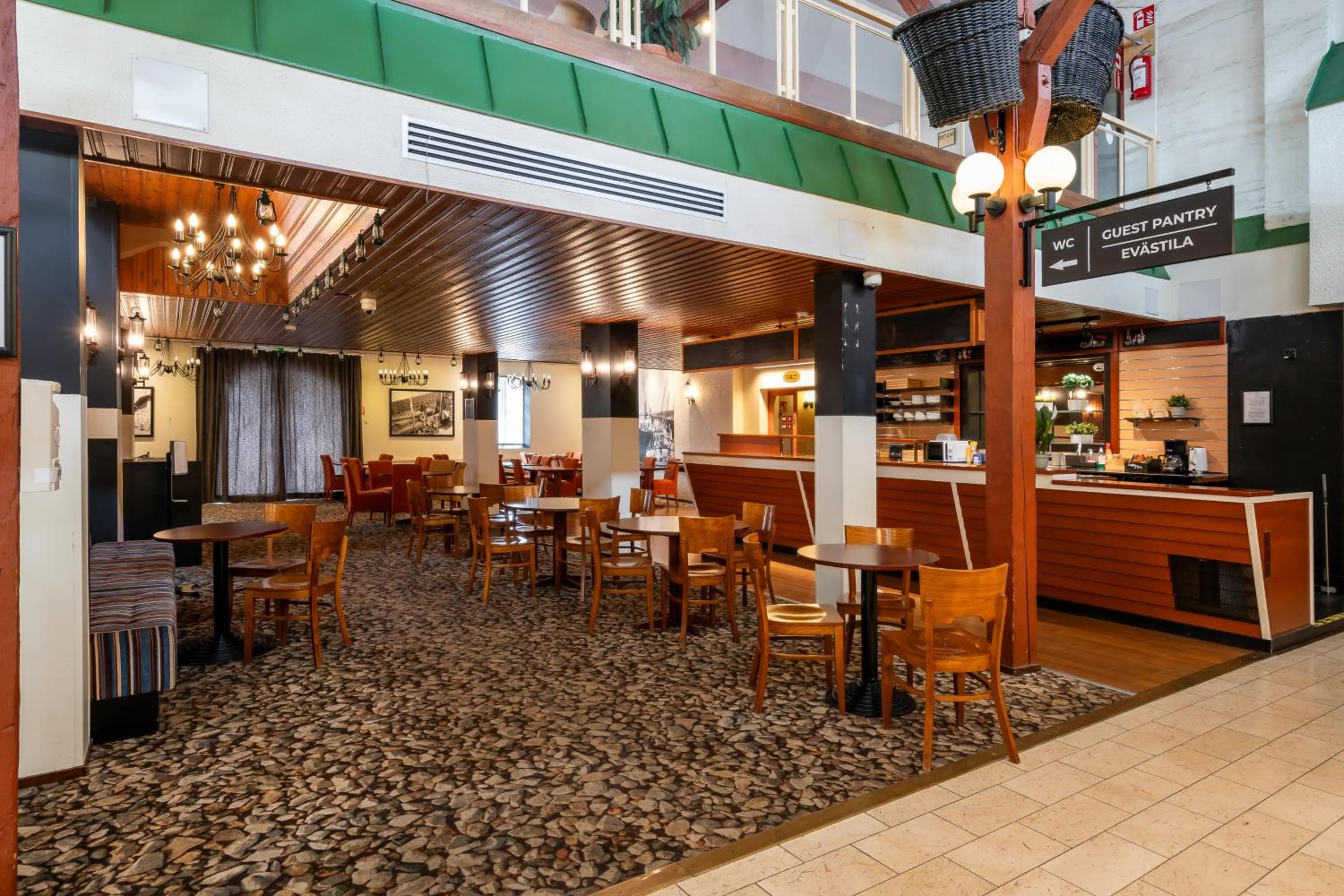 Seating area in Hiisi Hotel Turku Seaport