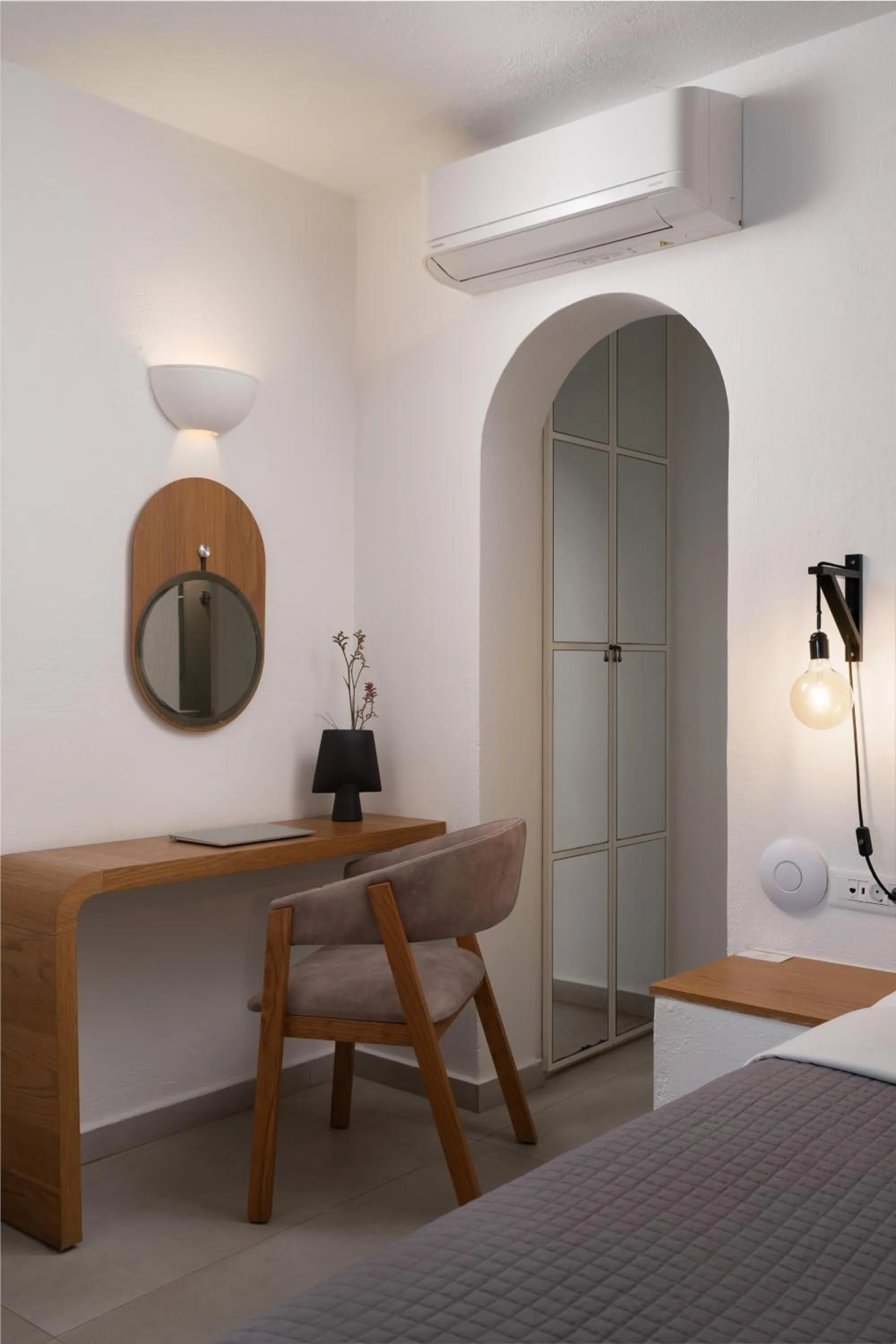 air conditioner, Bed in Santorini Princess Spa Hotel