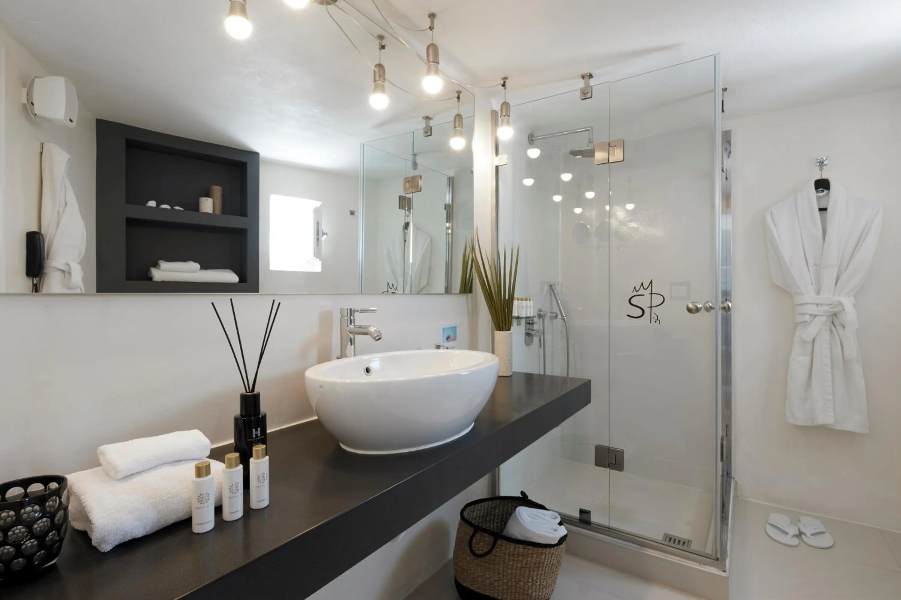 Shower in Santorini Princess Spa Hotel