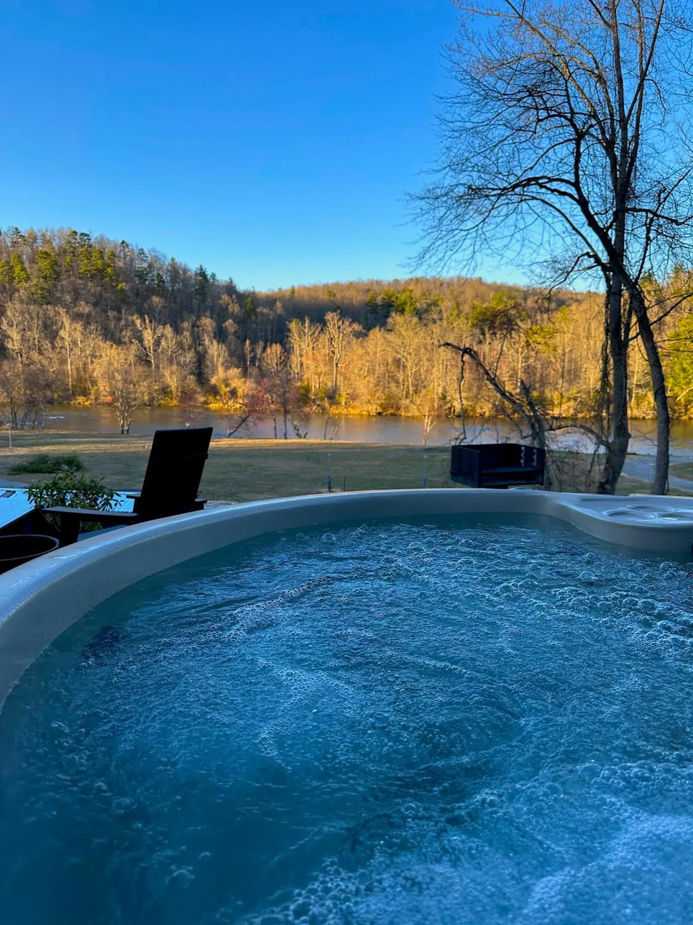 Premium River View Cabin with Hot Tub in Asheville River Cabins Premium River View Cabin with Hot Tub in Asheville River Cabins