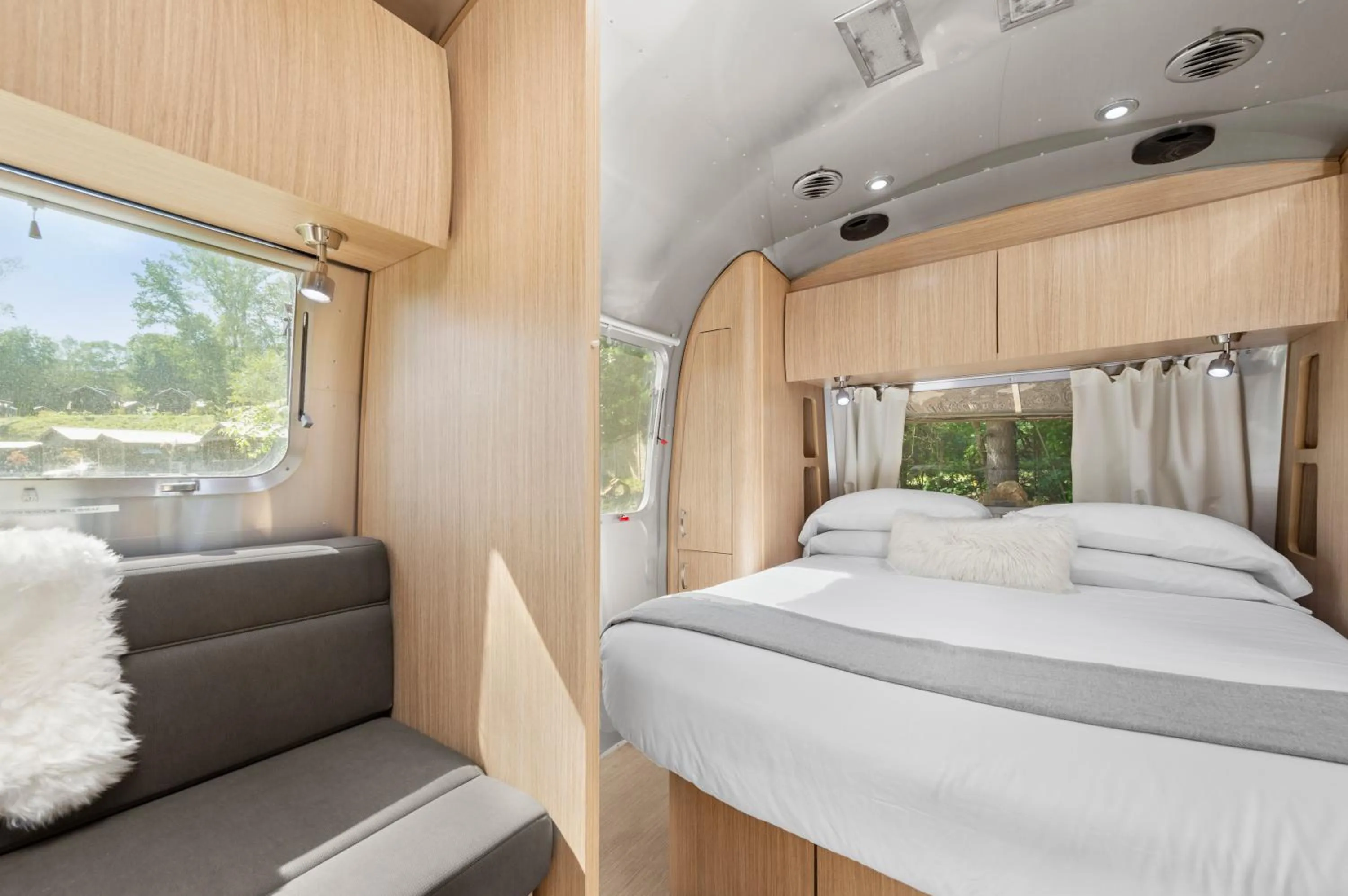 Bed in Asheville River Cabins