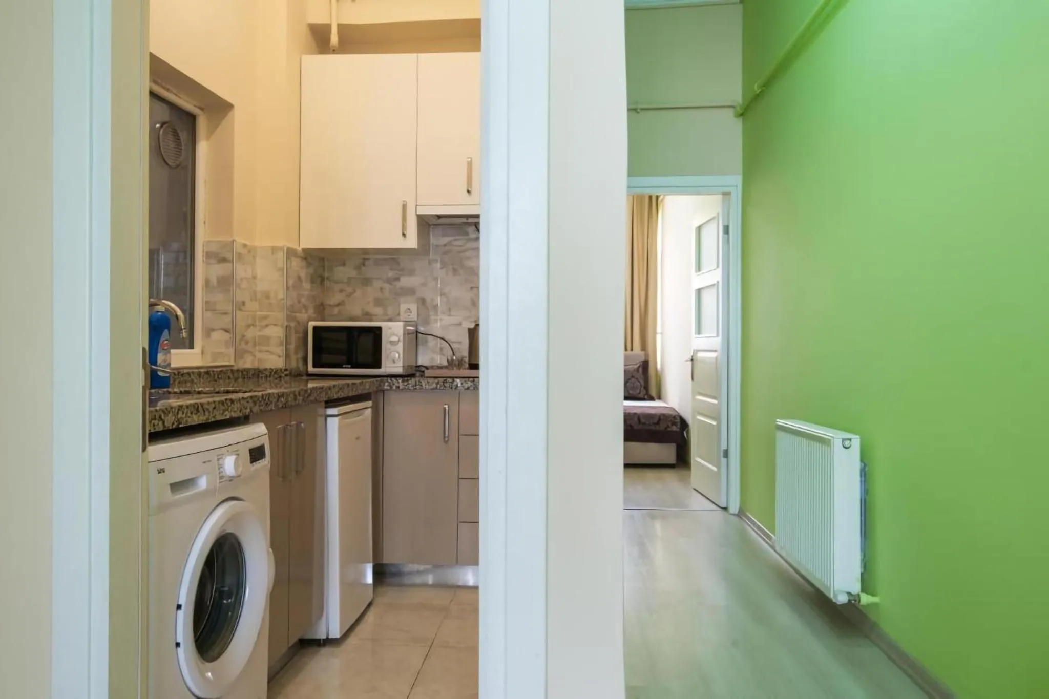 Kitchen or kitchenette in HagiaSophia Donat Suites