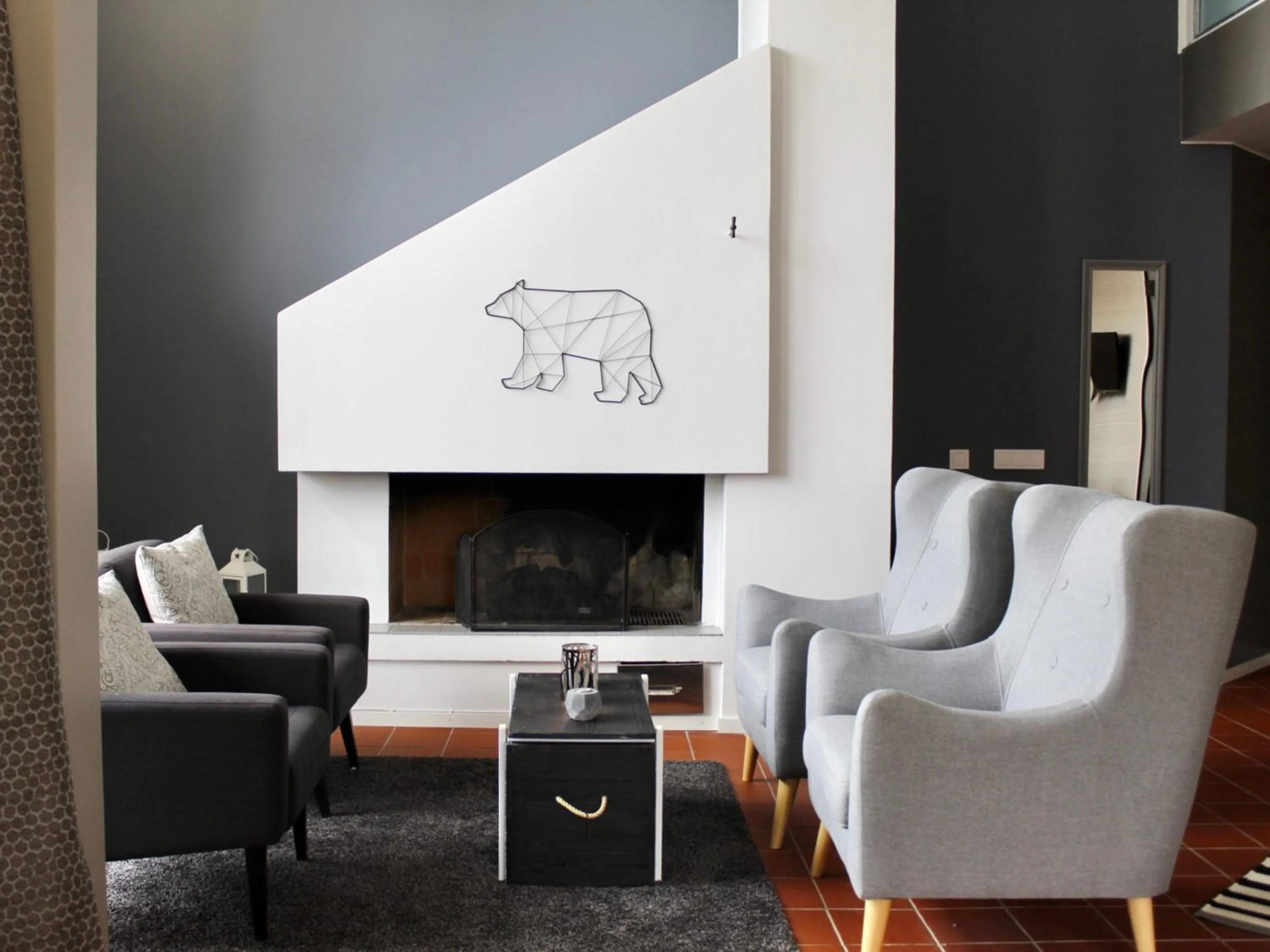 fireplace in Santa's Hotel Tunturi