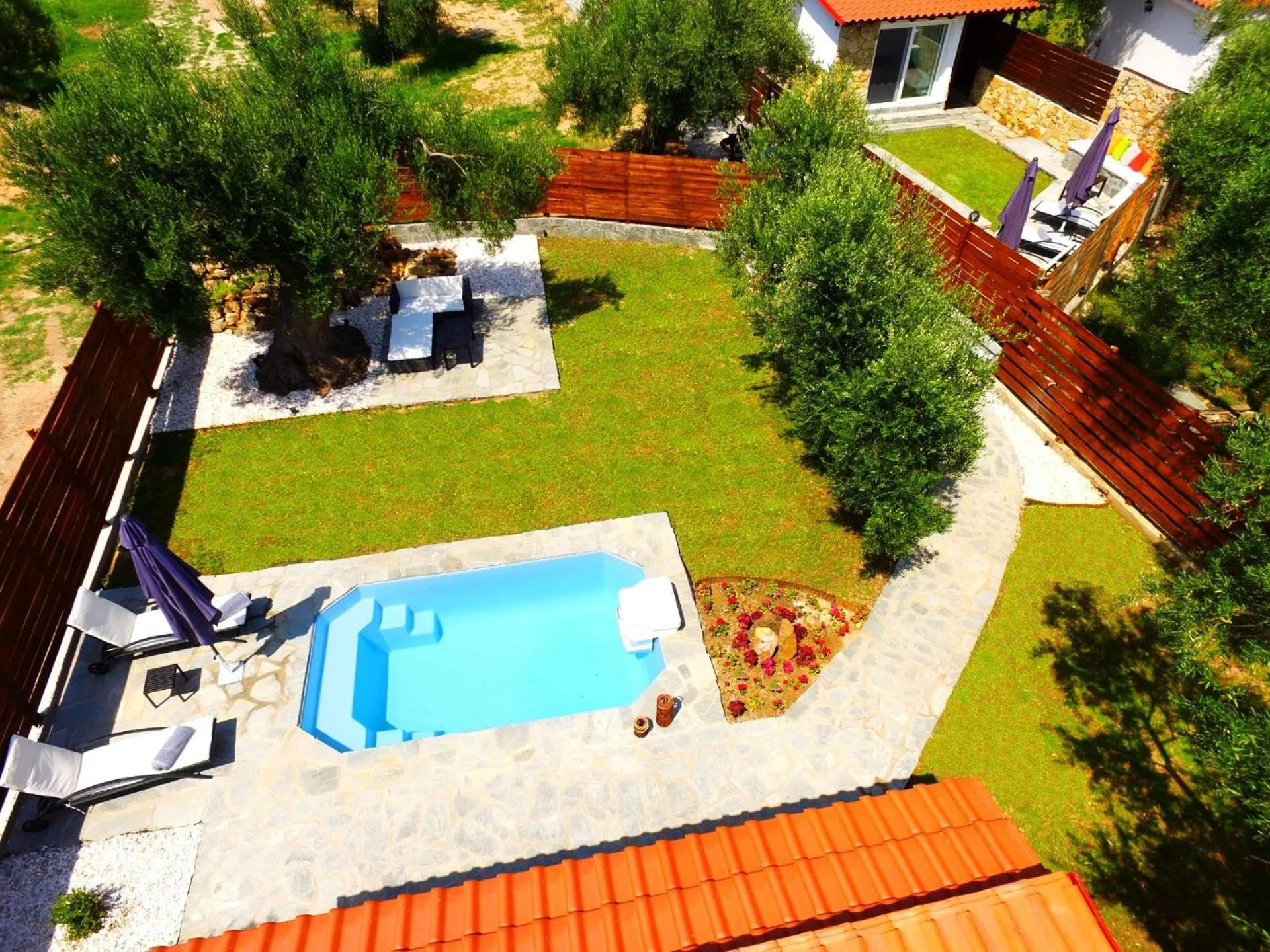 Bird's eye view in Salonikiou Beach Apartments & Villas