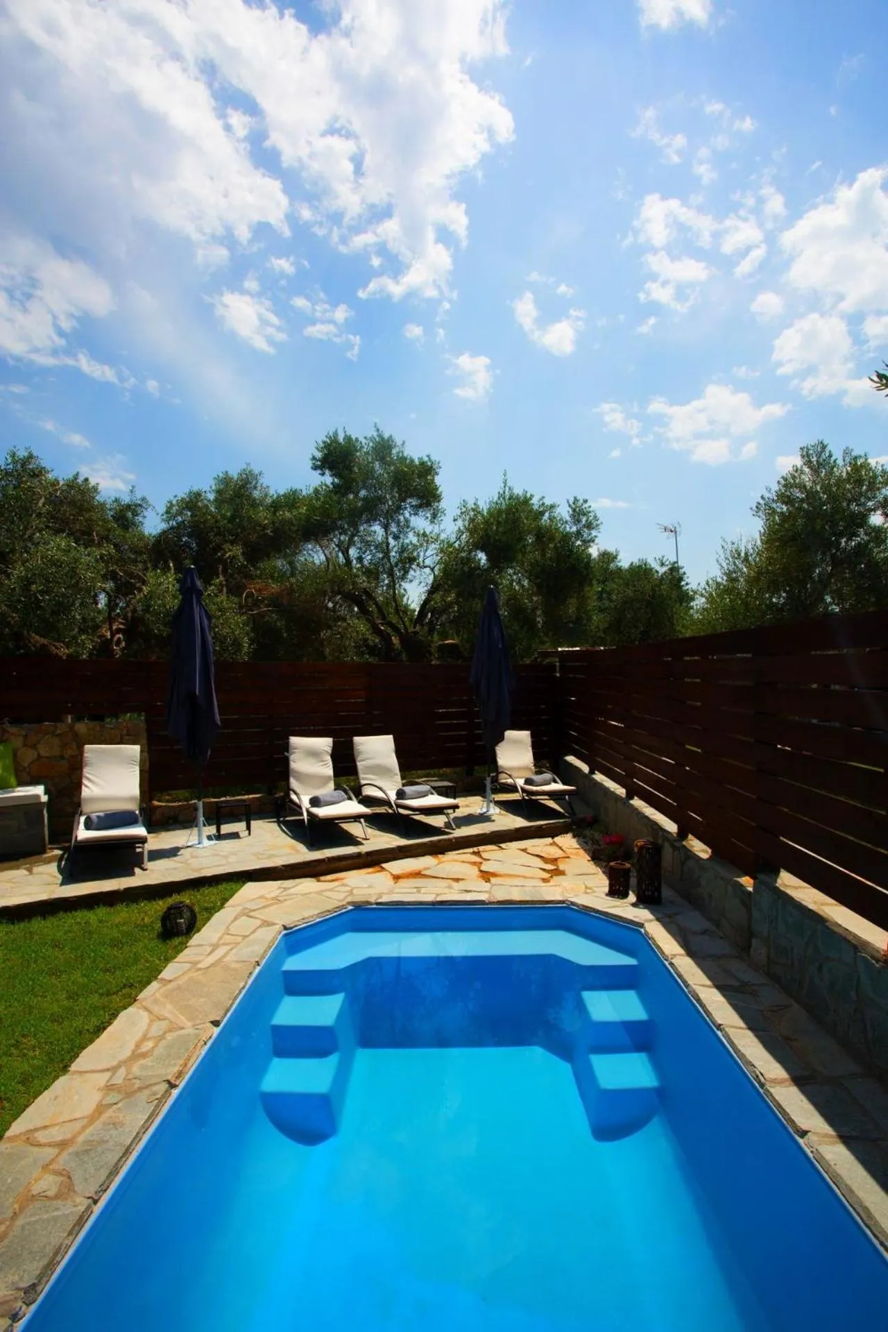 Pool view in Salonikiou Beach Apartments & Villas