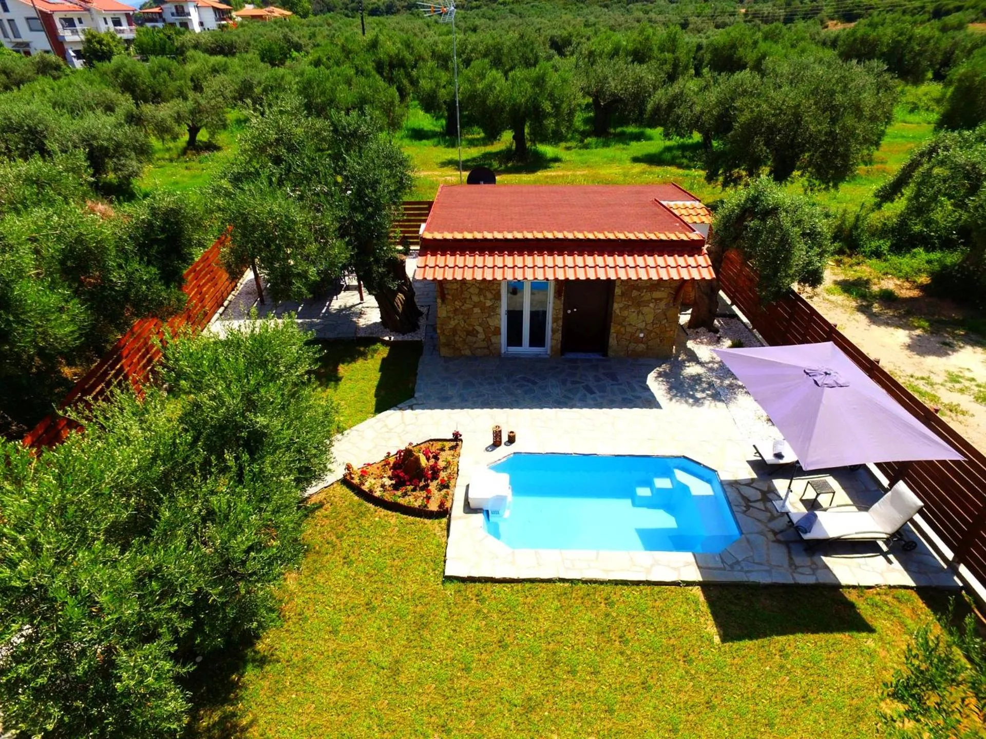 Bird's eye view in Salonikiou Beach Apartments & Villas