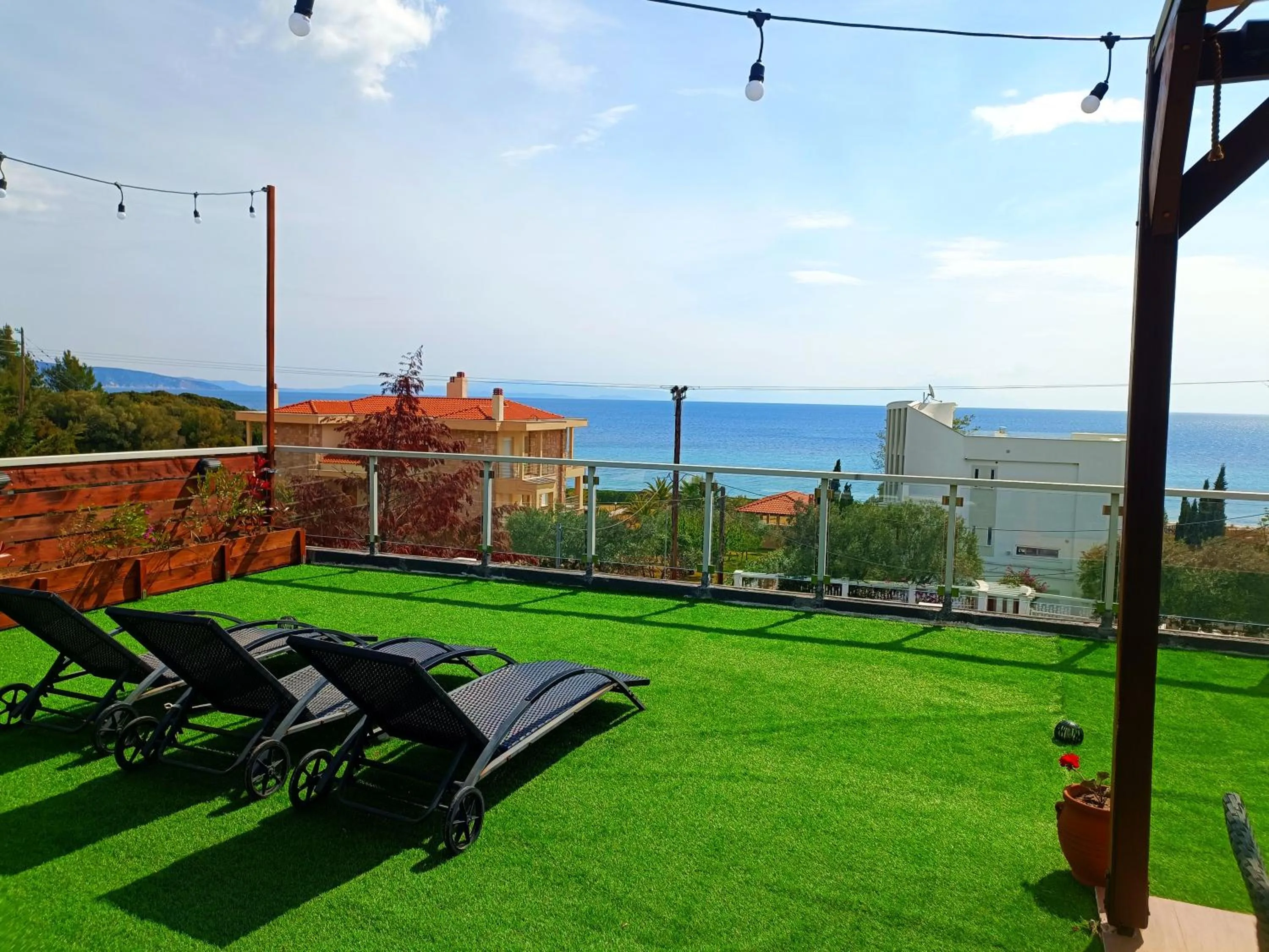 Sea view in Salonikiou Beach Apartments & Villas