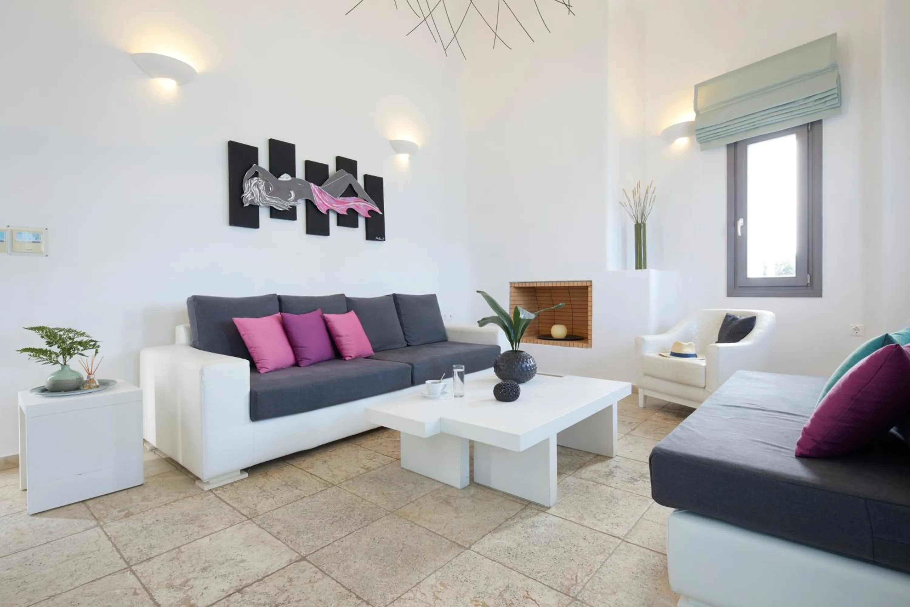 Living room in Santorini Princess Presidential Suites