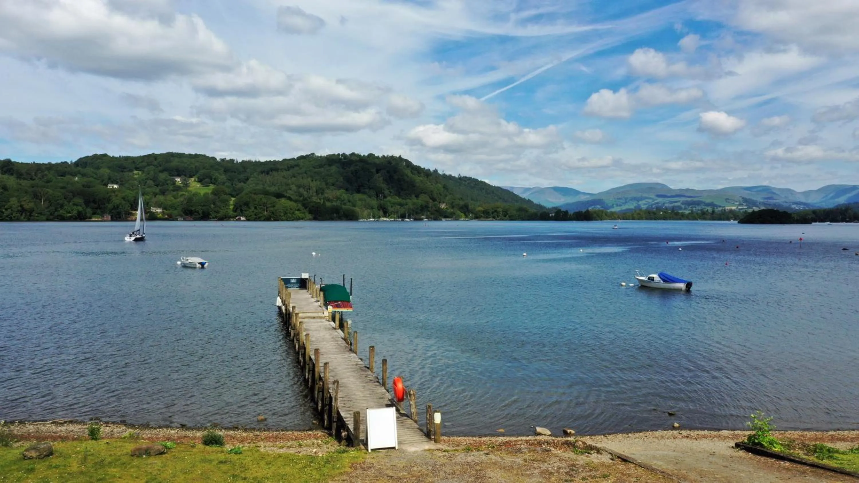 Garden in Storrs Hall Hotel on the shore of Lake Windermere