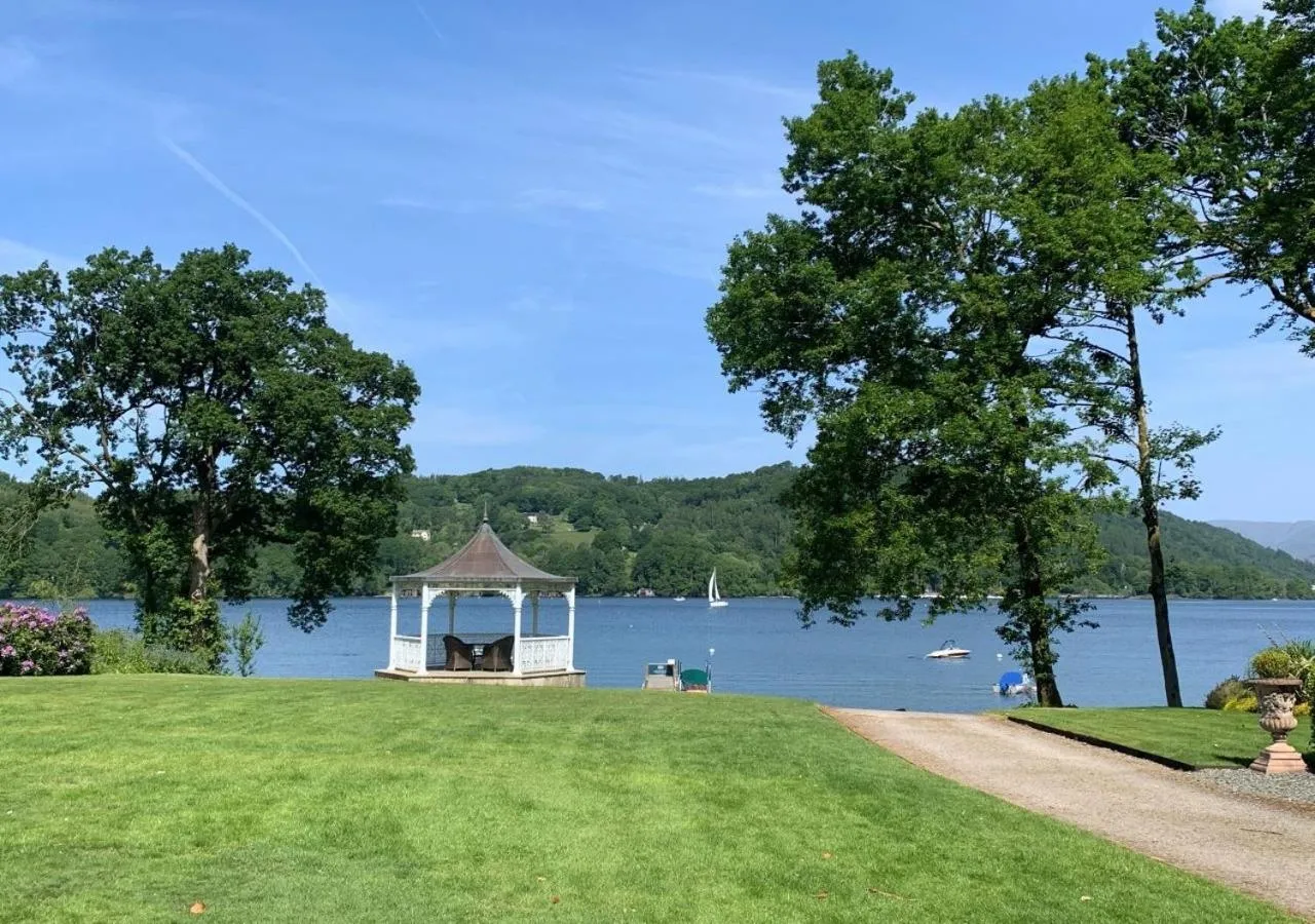 Garden in Storrs Hall Hotel on the shore of Lake Windermere