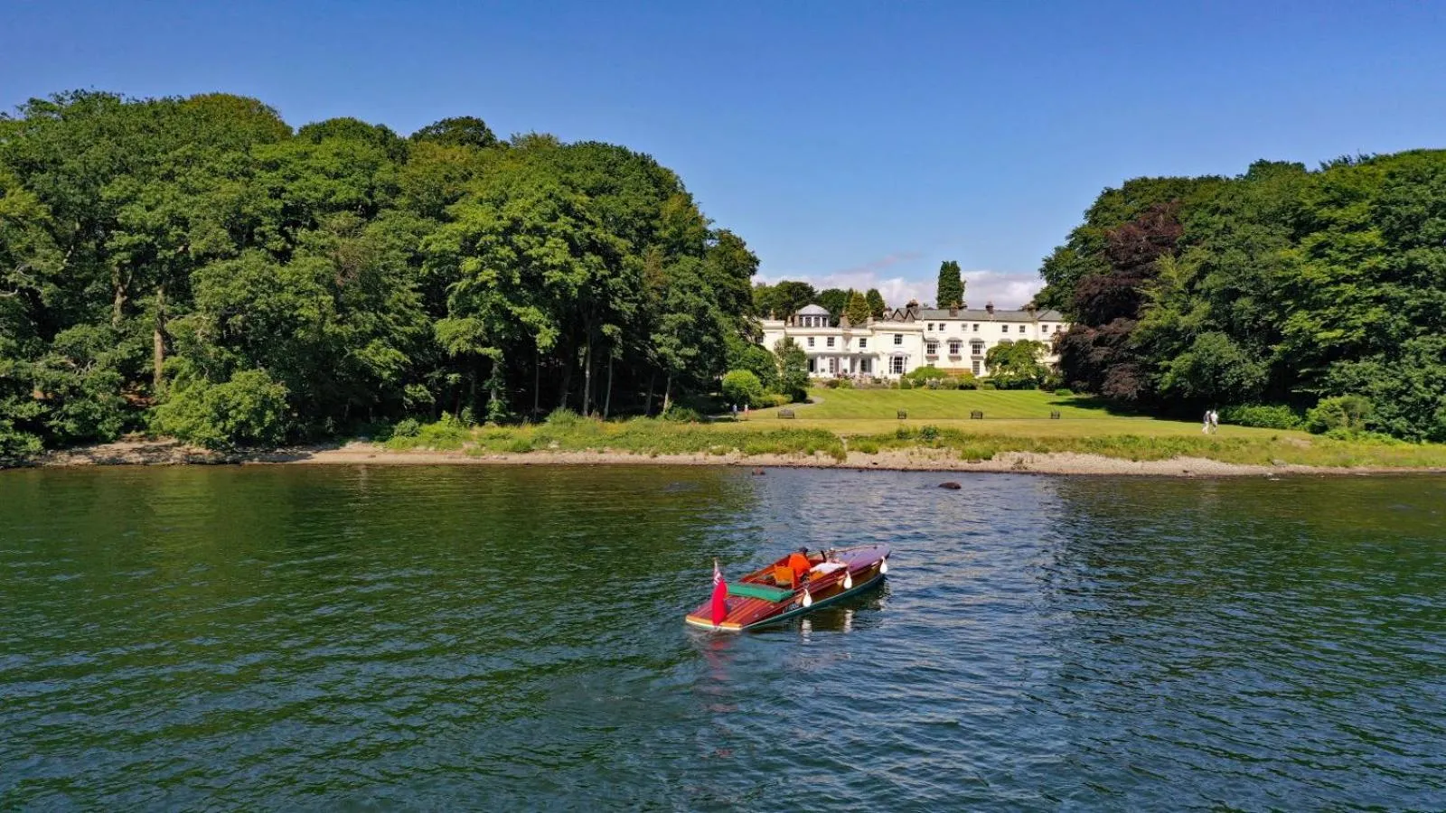 Property building in Storrs Hall Hotel on the shore of Lake Windermere