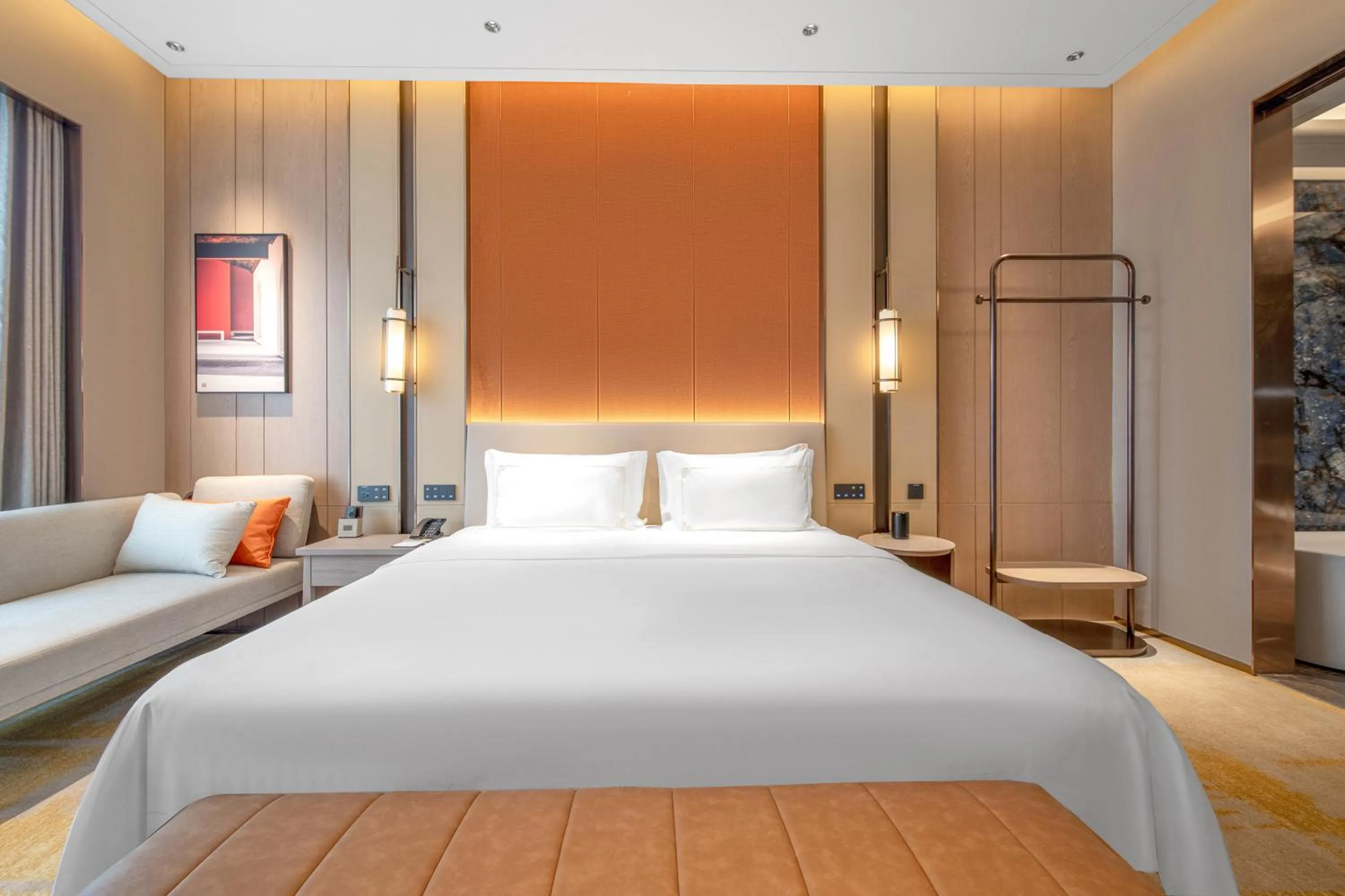 Bed in Suzhou Tongli Lake View Hotel