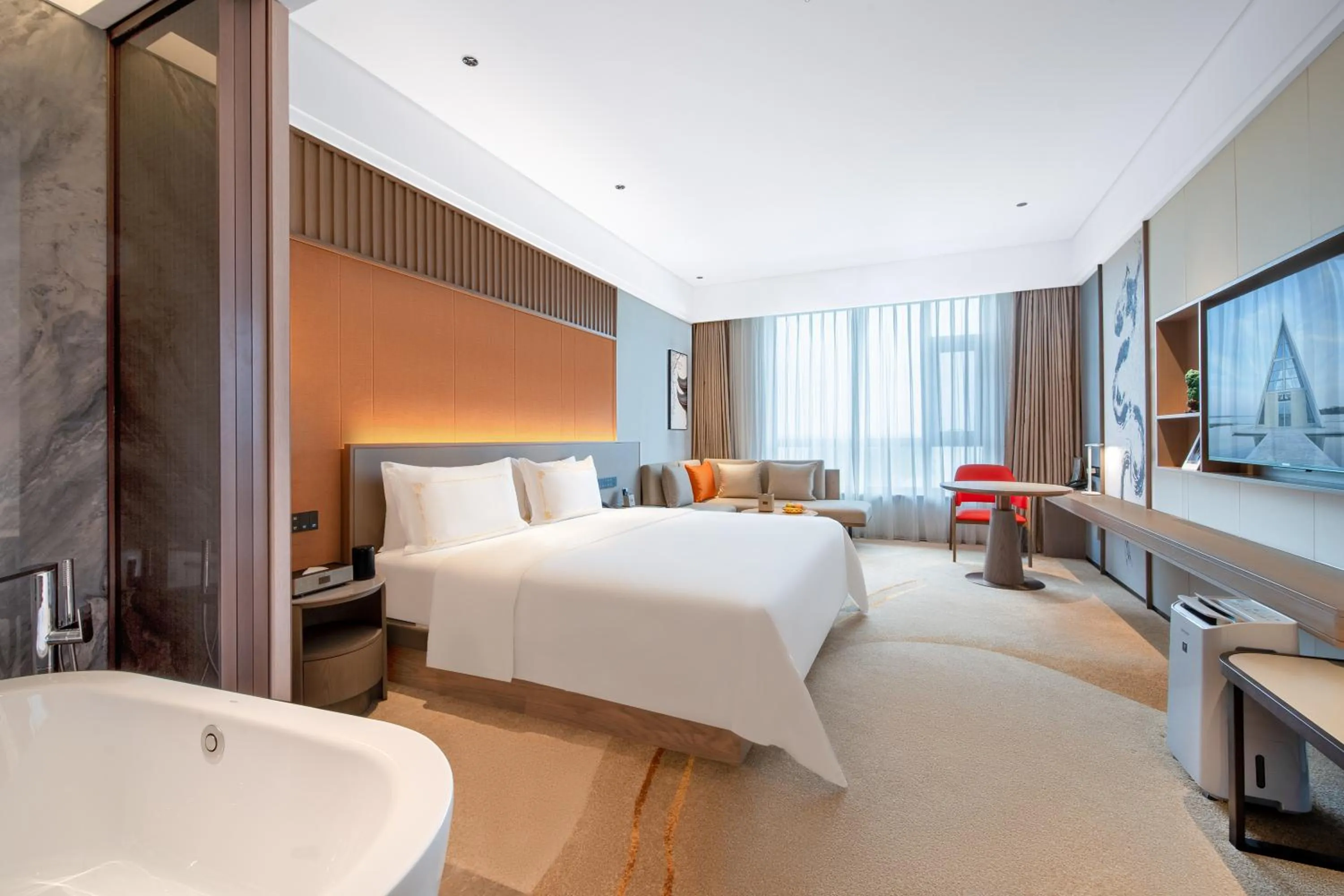 Photo of the whole room, Bed in Suzhou Tongli Lake View Hotel