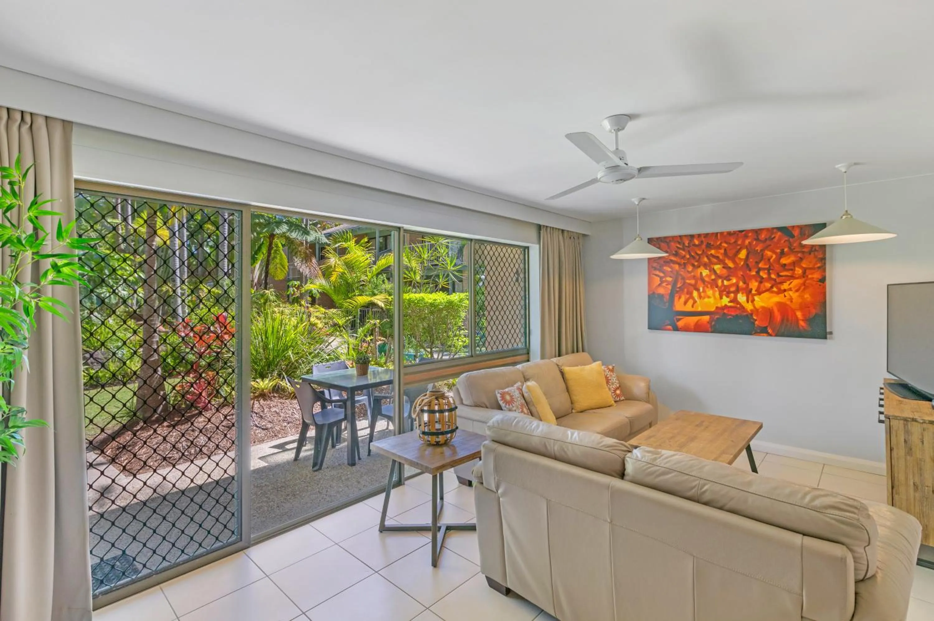 Living room in Noosa Village River Resort