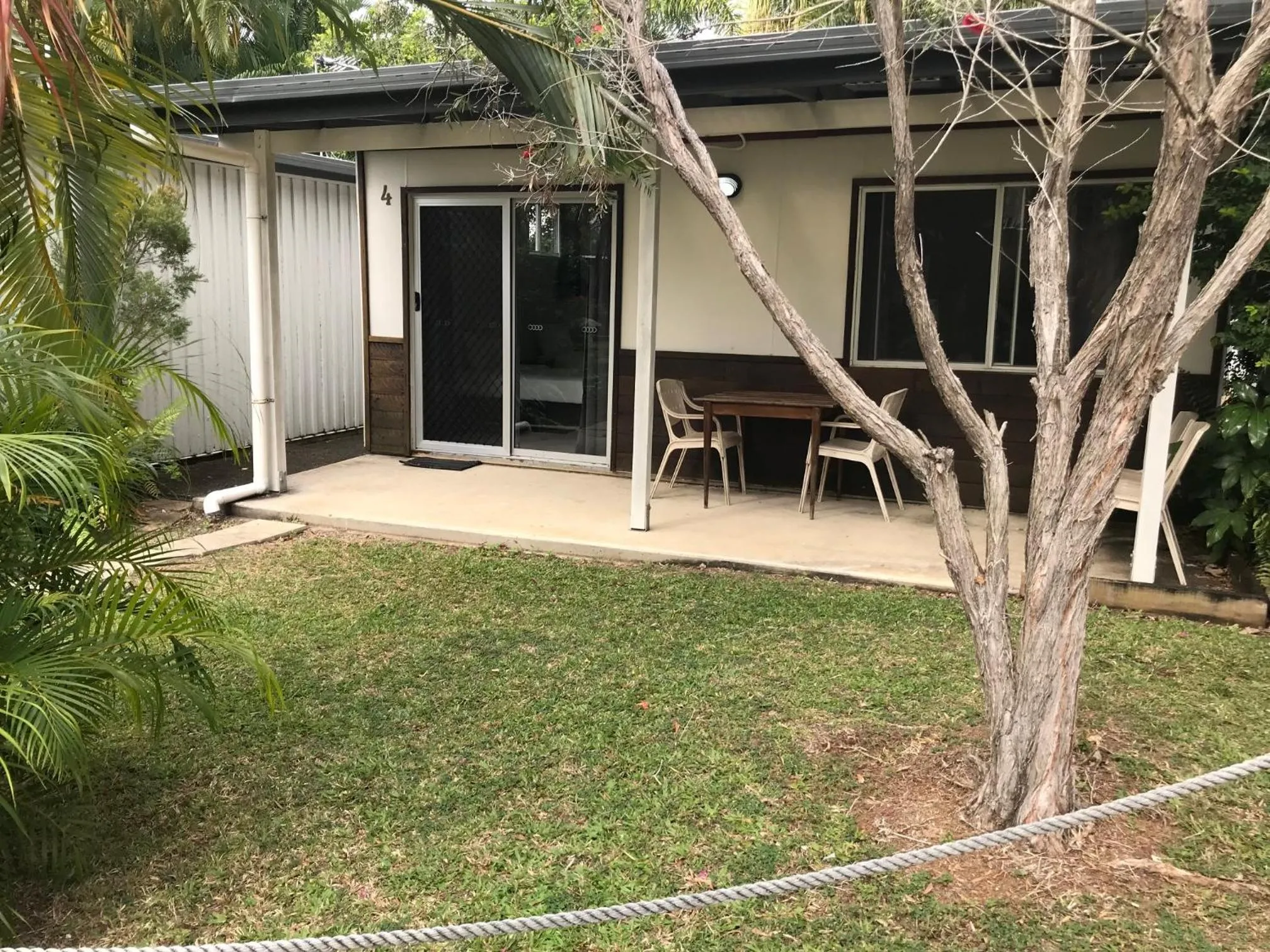 Patio in Bush Village Holiday Cabins