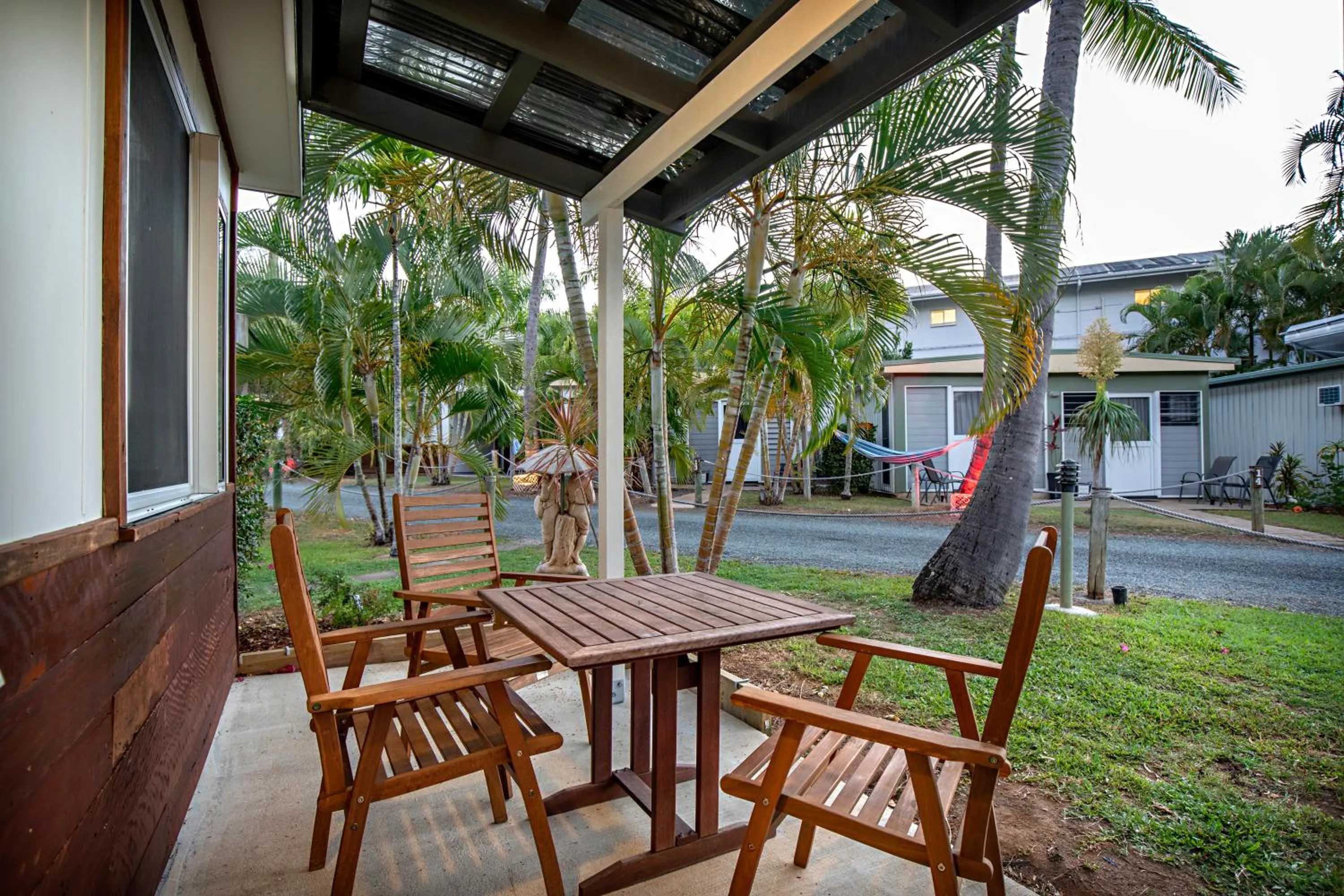 Balcony/Terrace in Bush Village Holiday Cabins