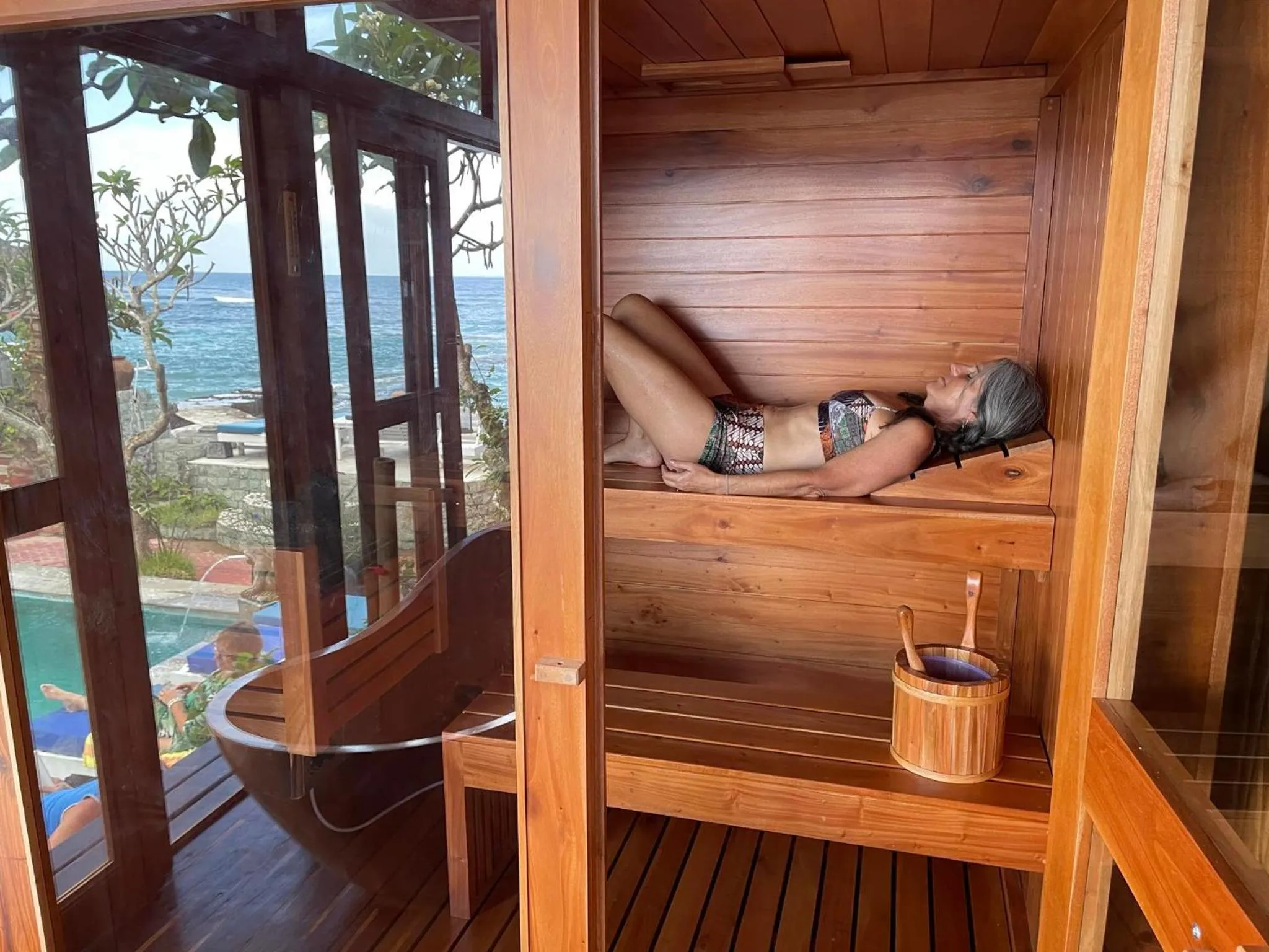 Sauna in Puri Oka Beach Bungalows