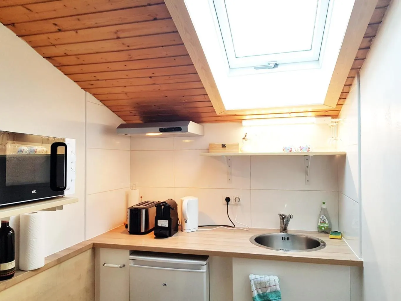 Kitchen or kitchenette in Aparthotel Pan Haus