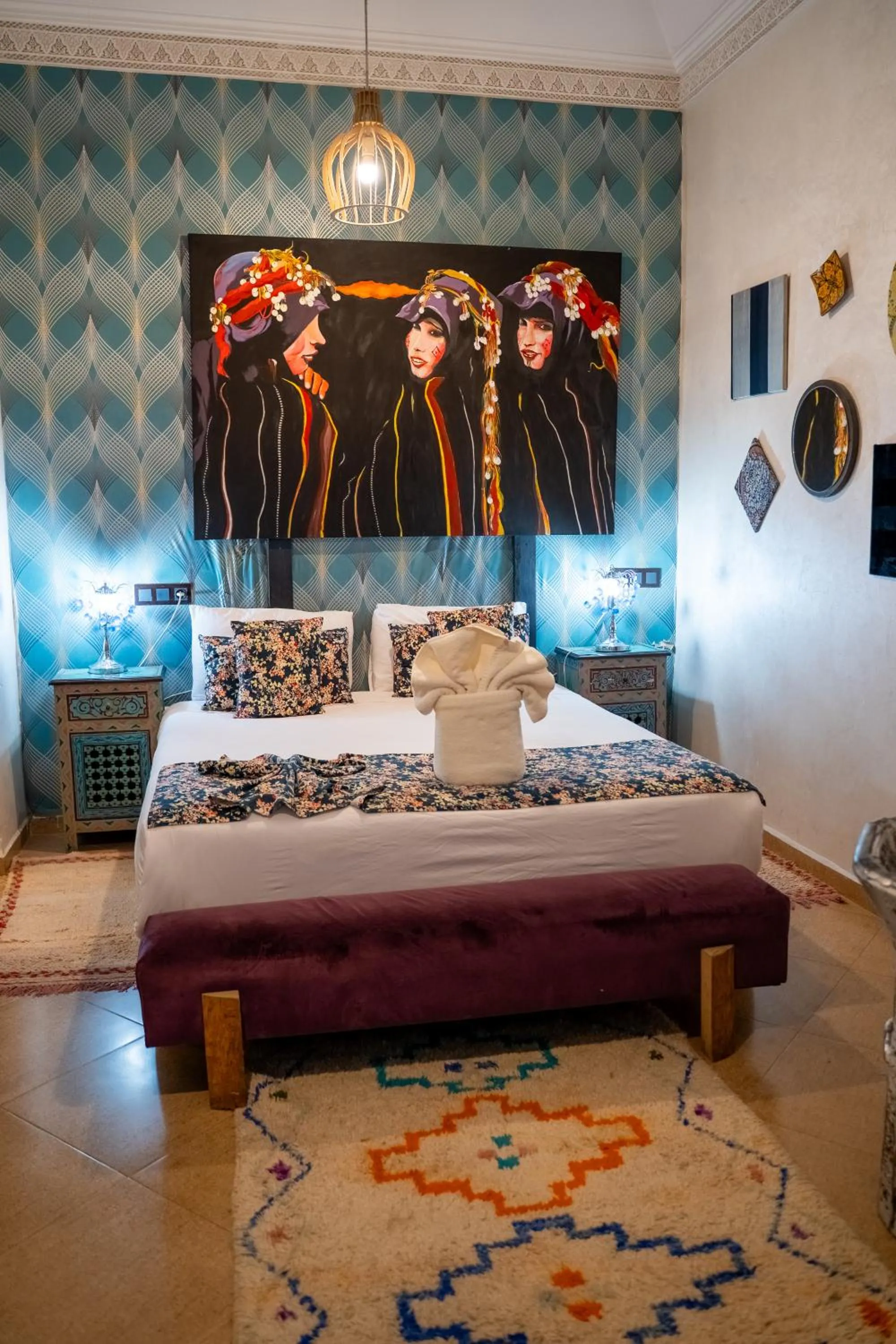 Bed in Riad Les Oliviers & Spa