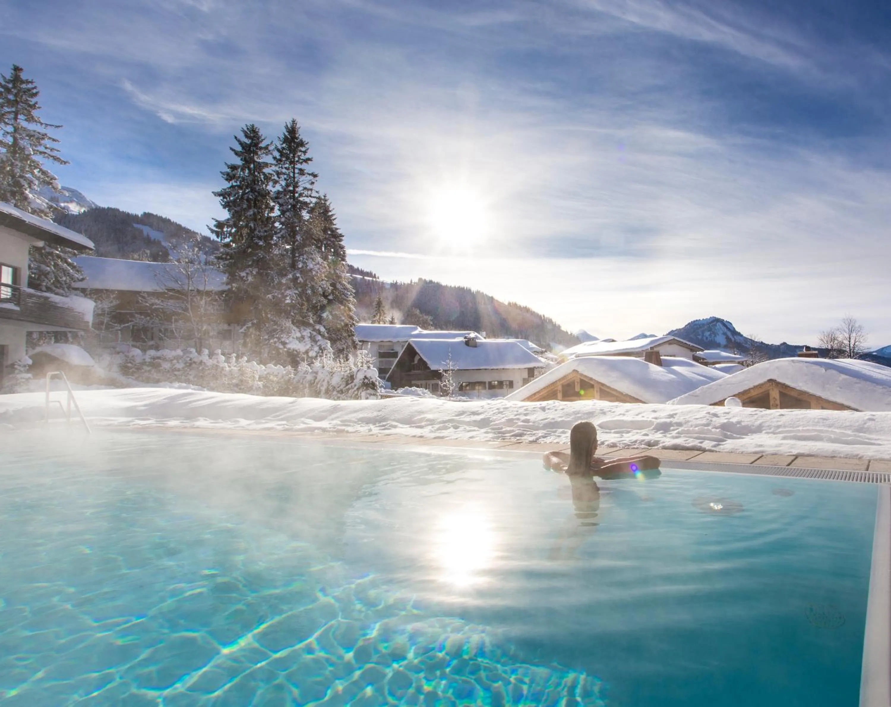 Swimming pool in Panoramahotel Oberjoch