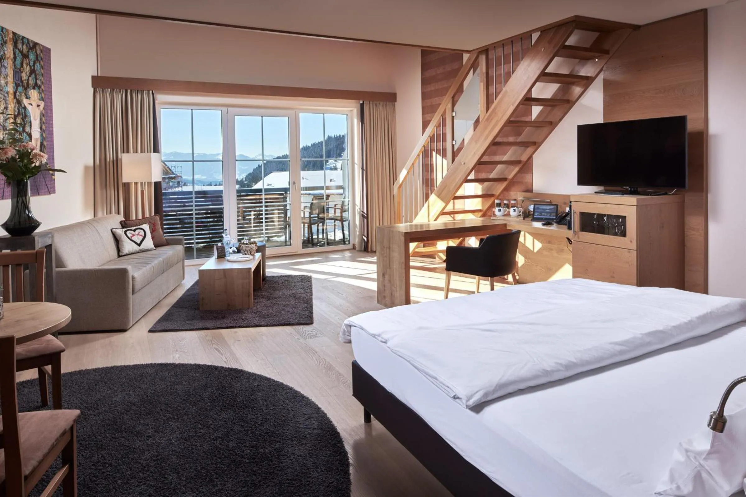 Bed in Panoramahotel Oberjoch