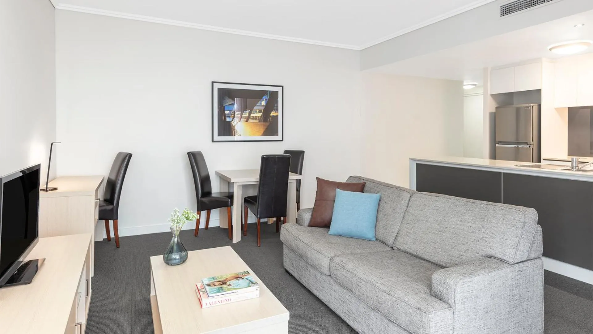 Living room in Oaks Brisbane Festival Suites