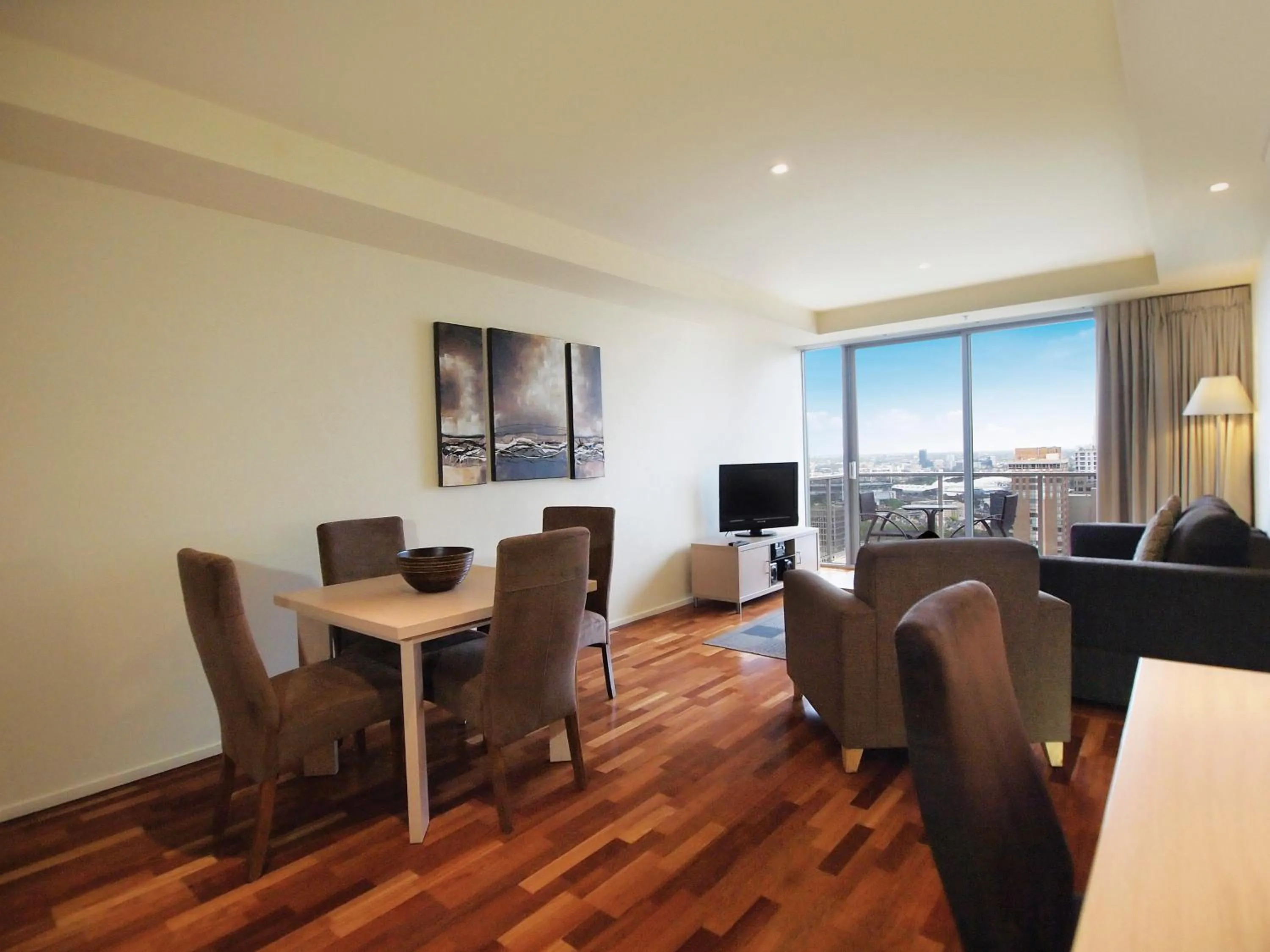 Living room in Oaks Melbourne on Lonsdale Suites
