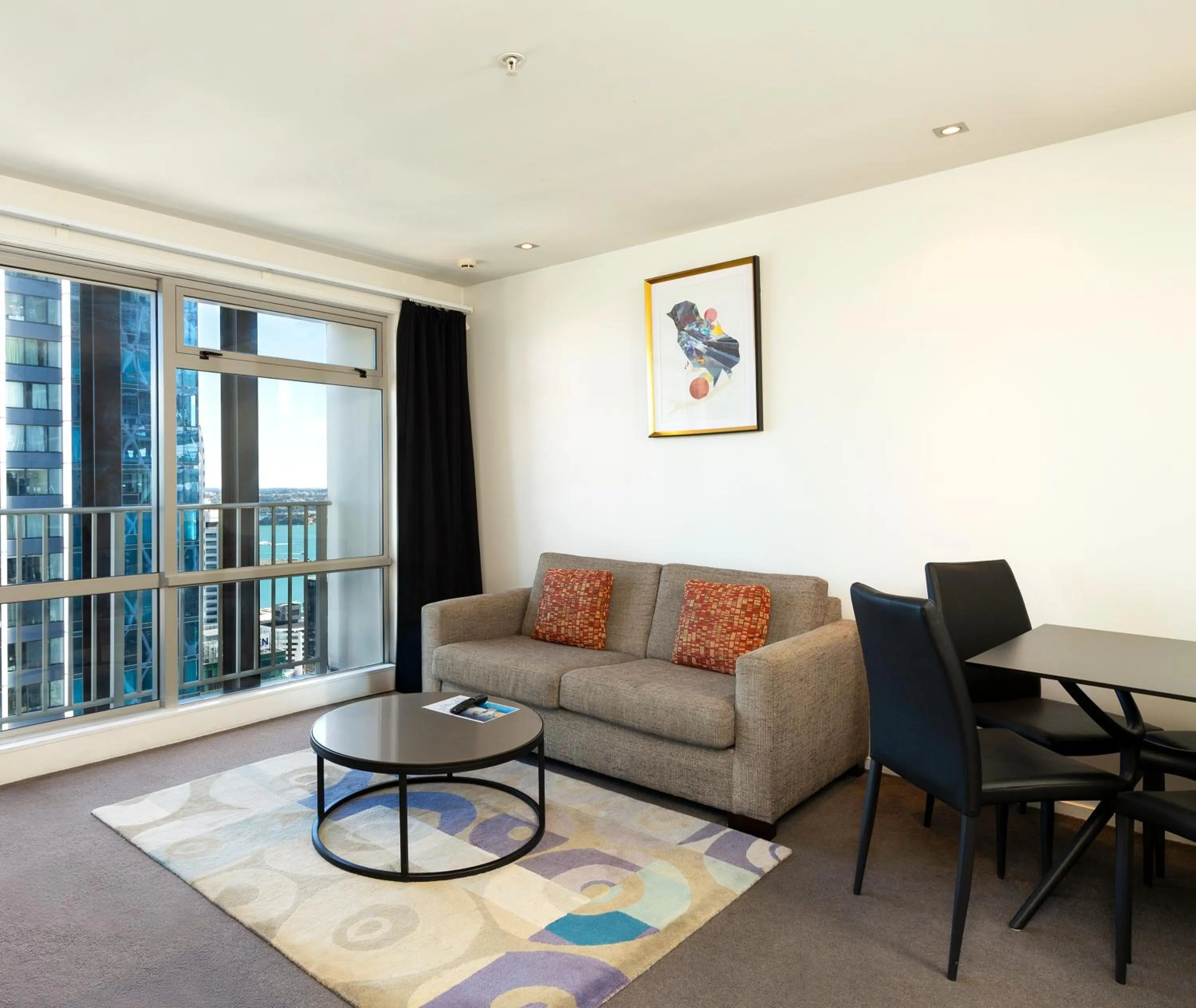 Living room in Auckland Harbour Suites
