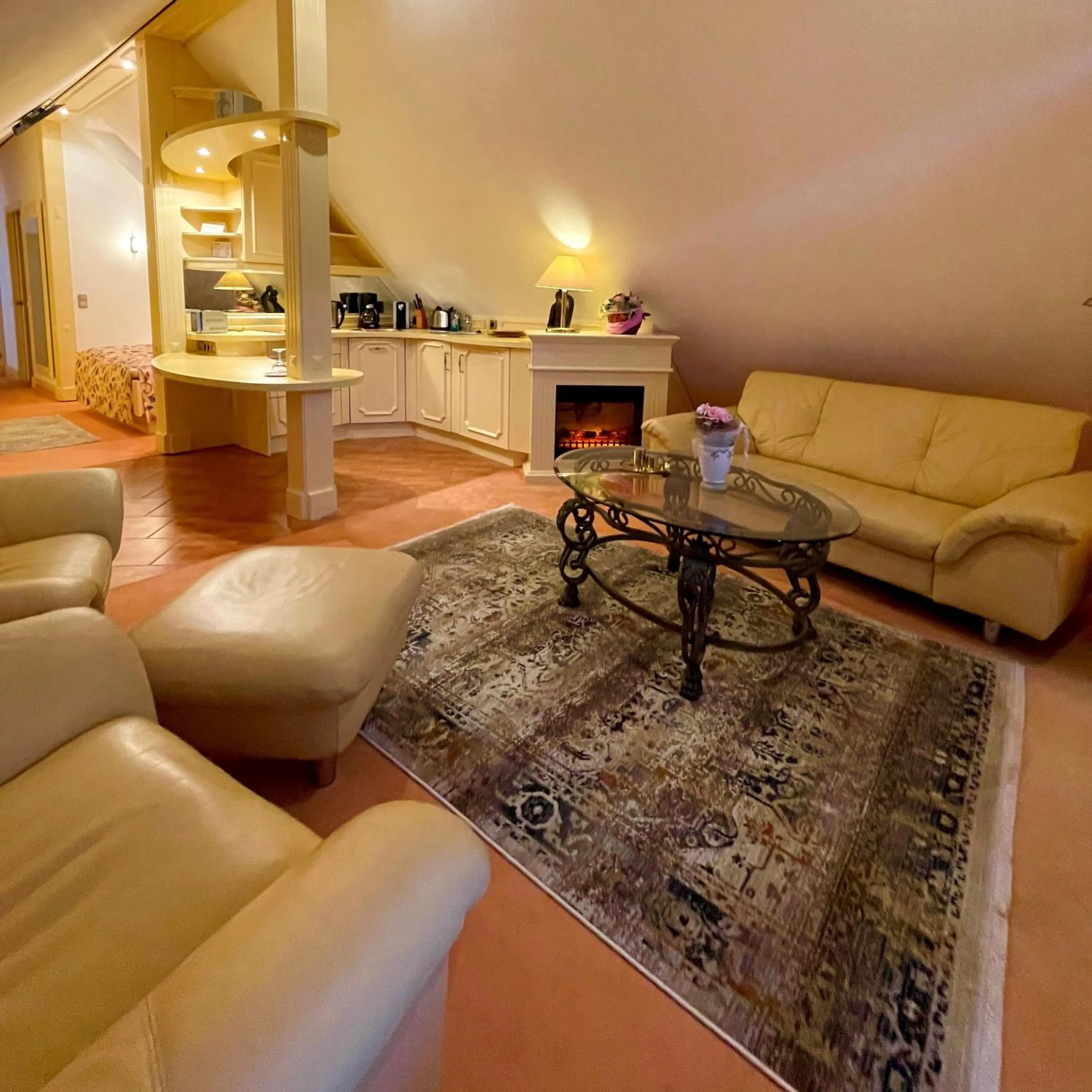 Kitchen or kitchenette in Villa am Park