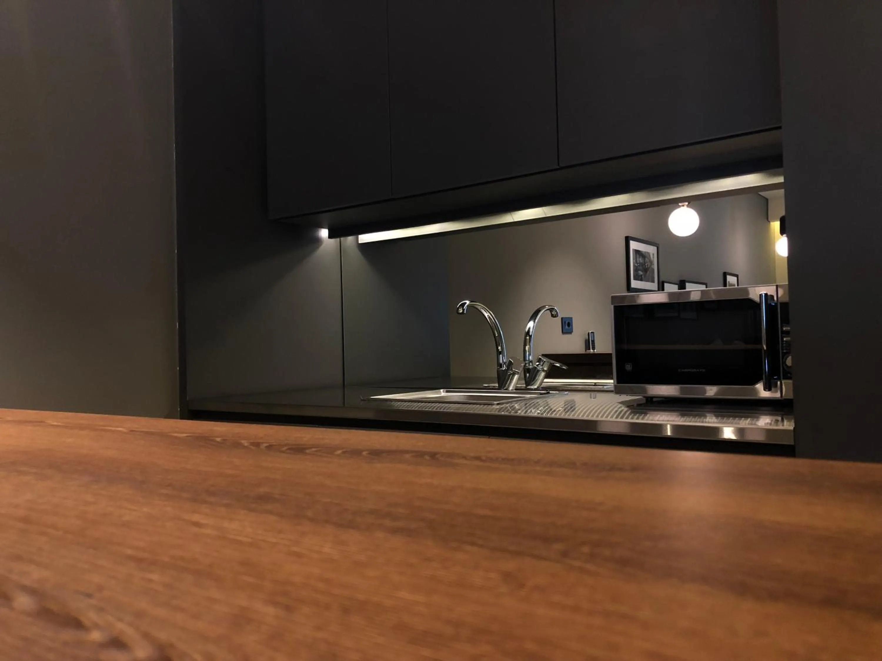 Kitchen or kitchenette in Le Pave Hotel