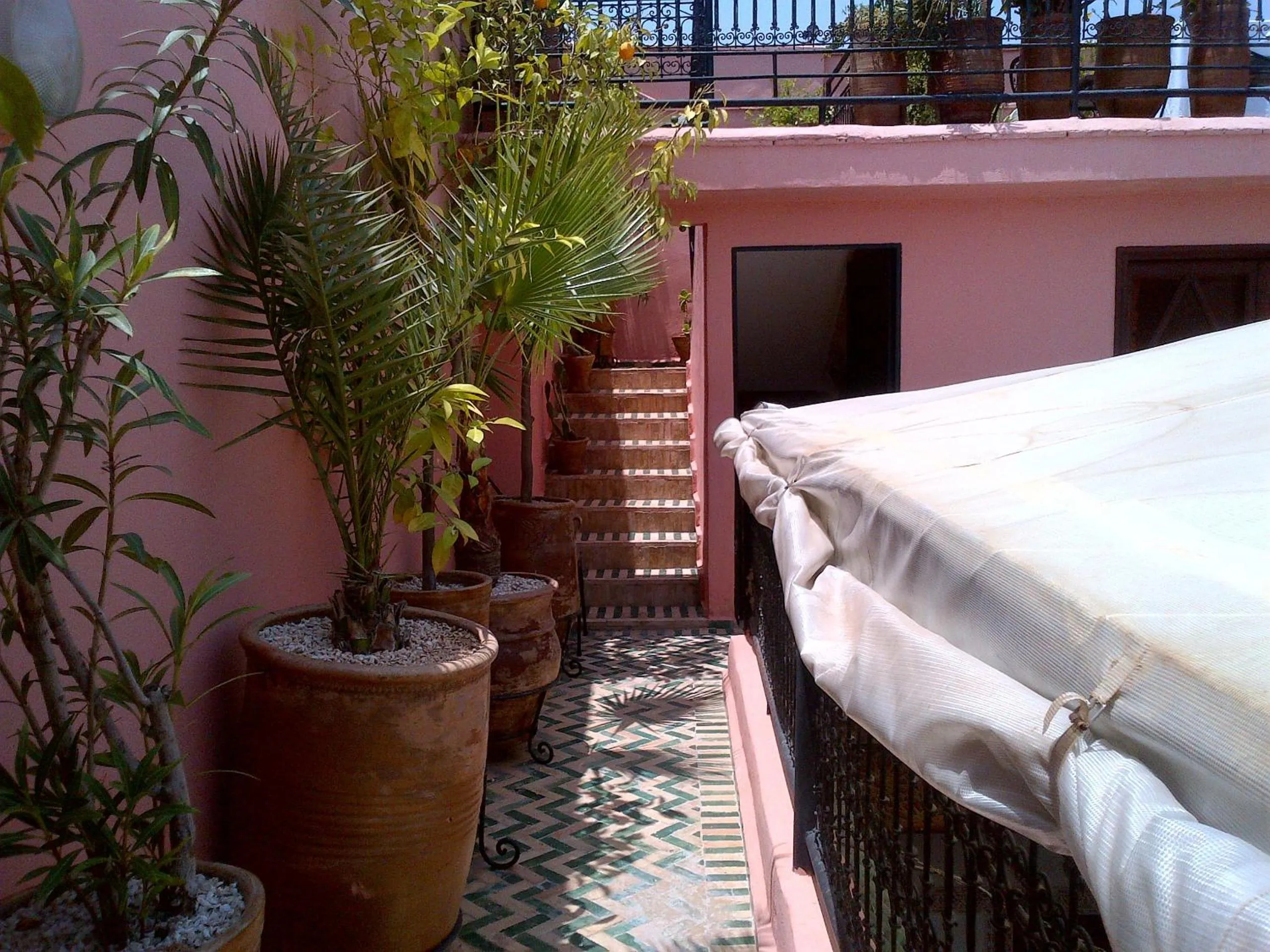 Balcony/Terrace, Bed in Riad Lila