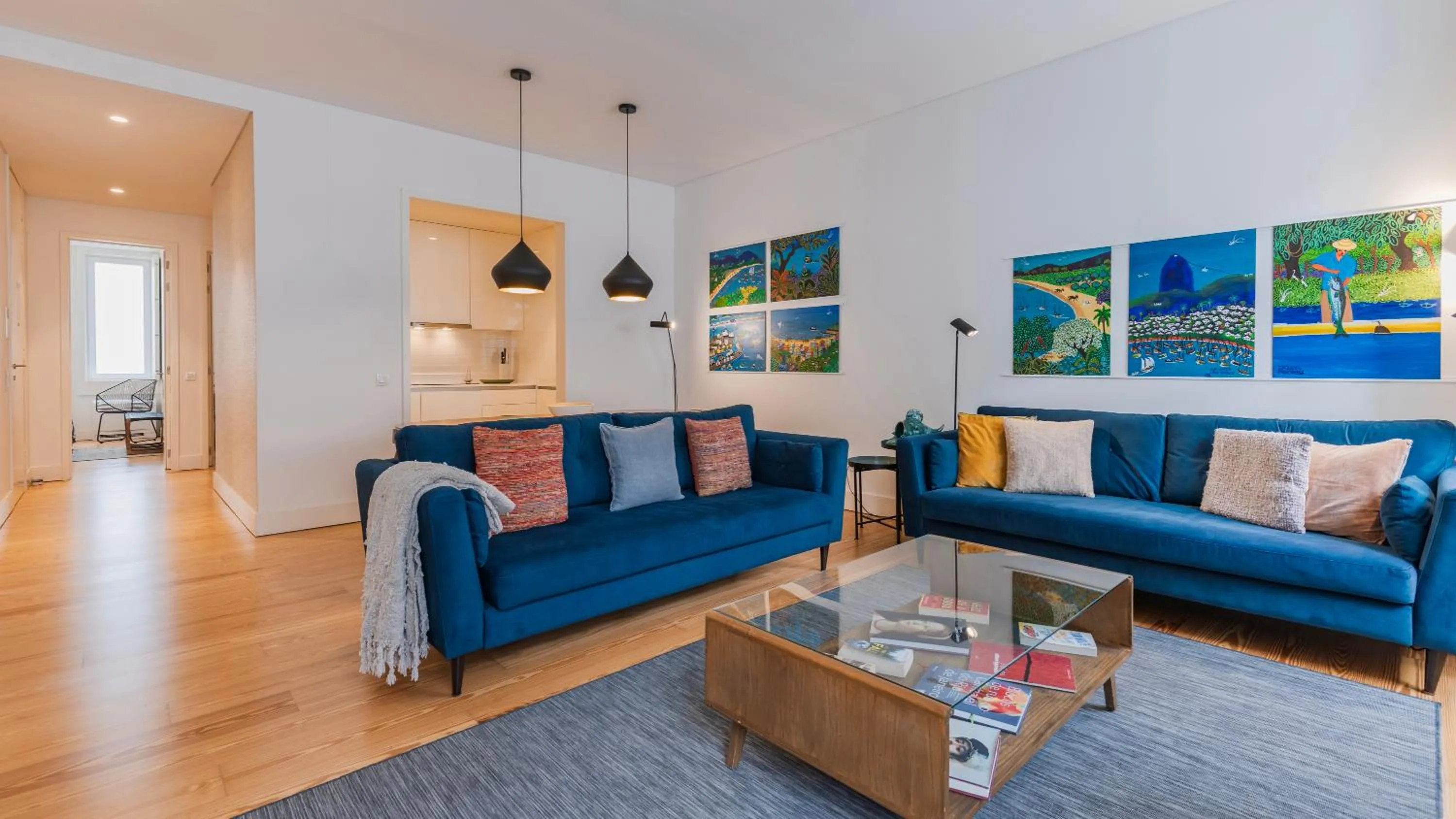 Living room in Downtown by the River Apartment by LovelyStay