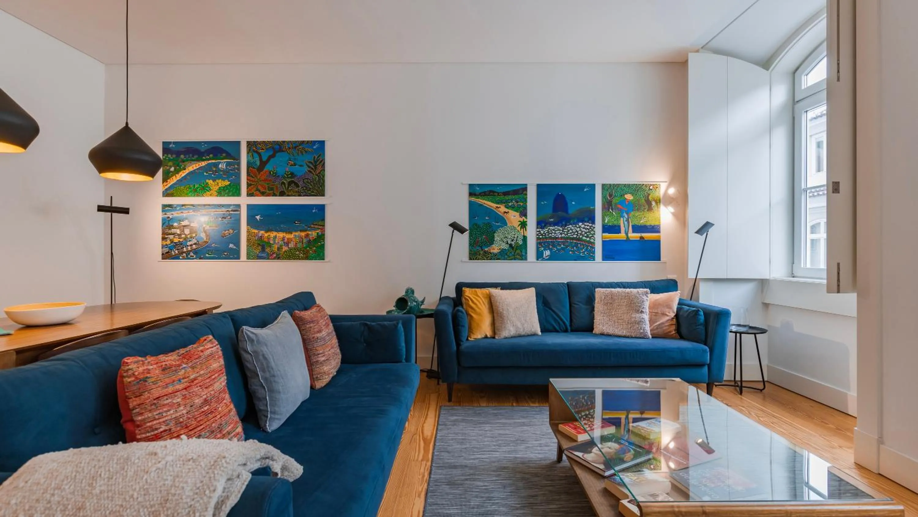 Living room in Downtown by the River Apartment by LovelyStay