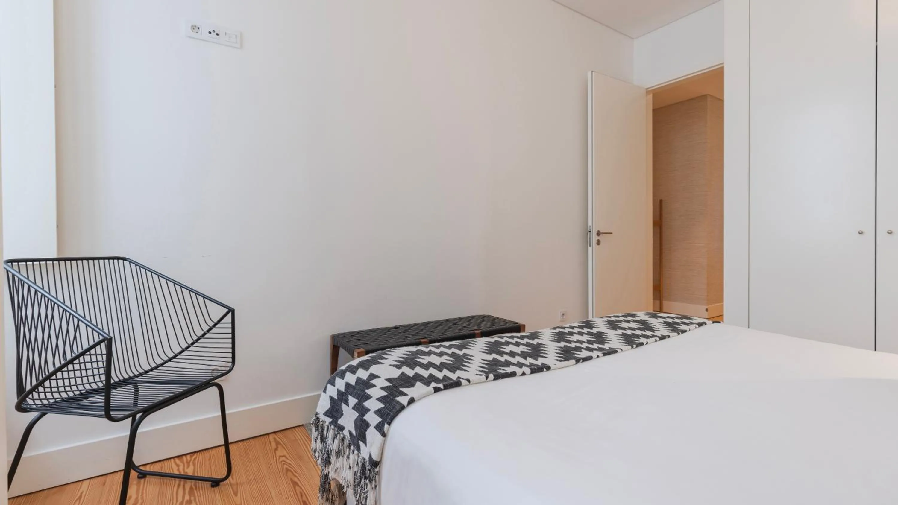 Bedroom, Bed in Downtown by the River Apartment by LovelyStay
